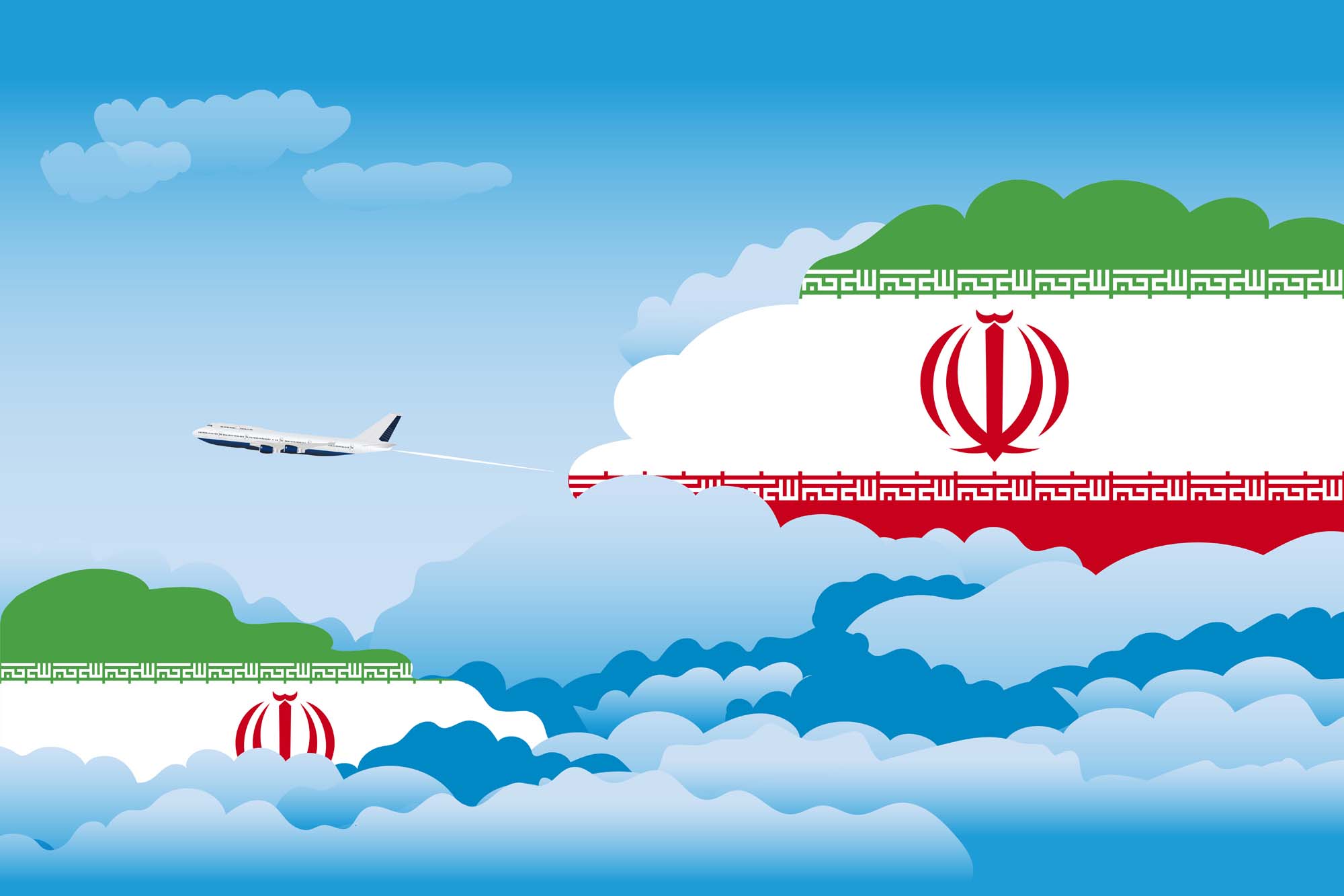 Iran Day Clouds Blanket Throw image 2