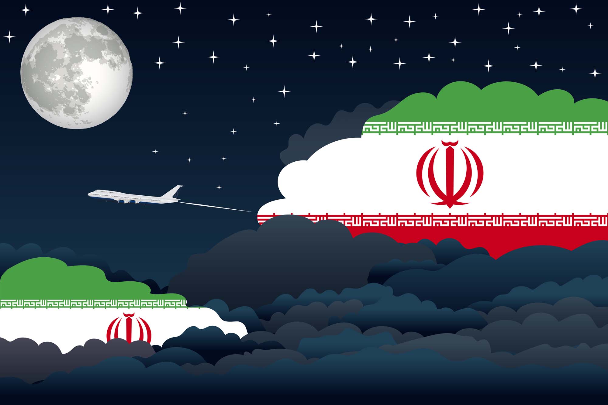Iran Night Clouds Blanket Throw image 2