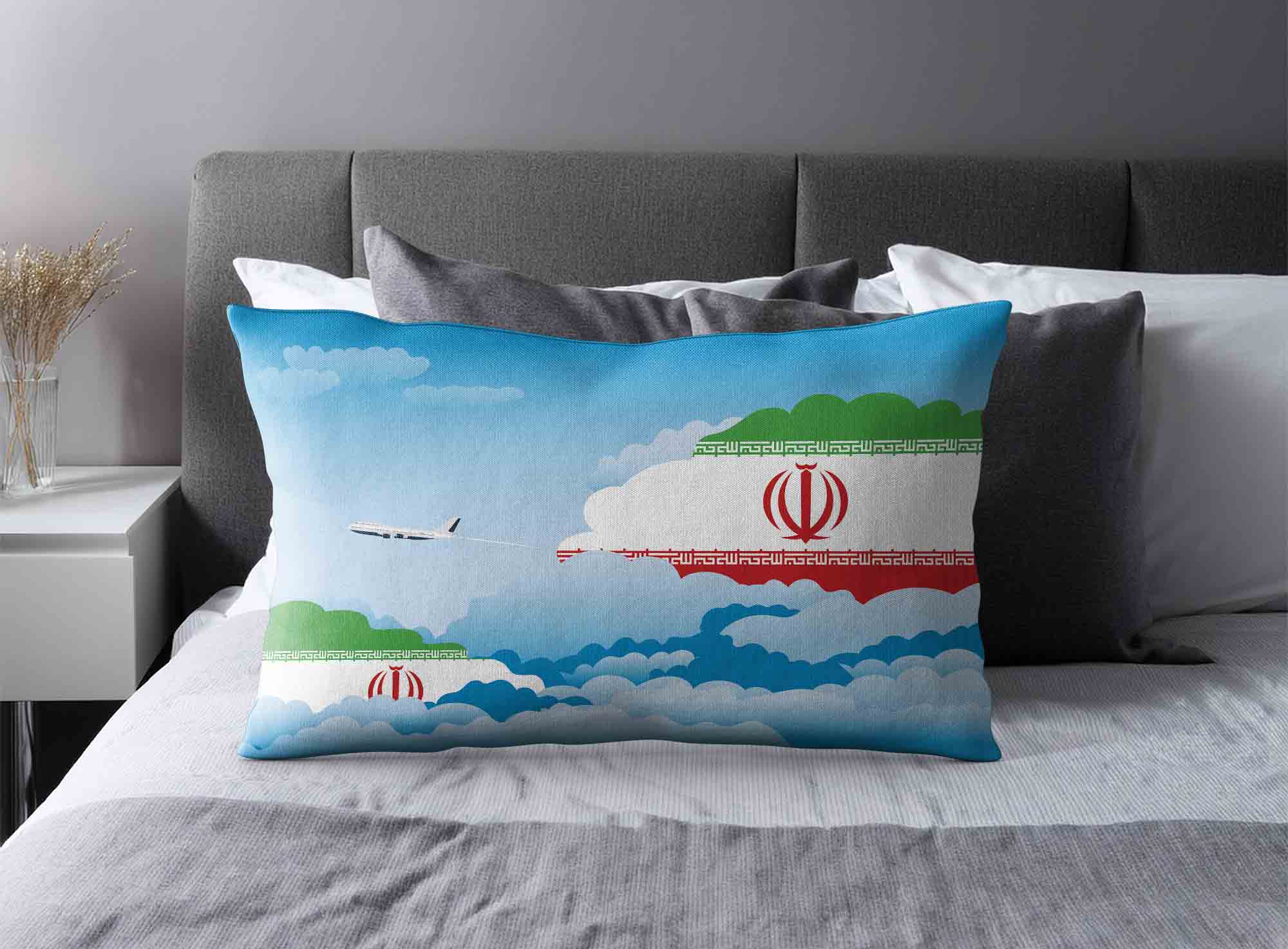 Iran World Airplane Day Clouds Square & Rectangle Pillow Cases | Aviation Sky Travel Decorative Throw Pillow Covers image 2