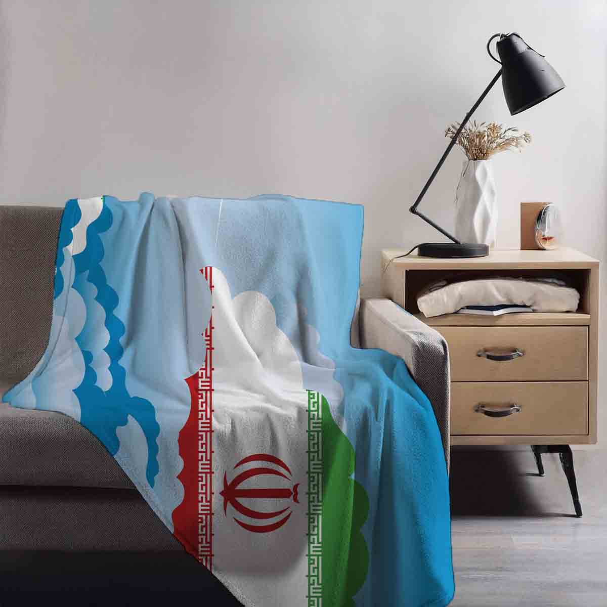 Iran Day Clouds Blanket Throw