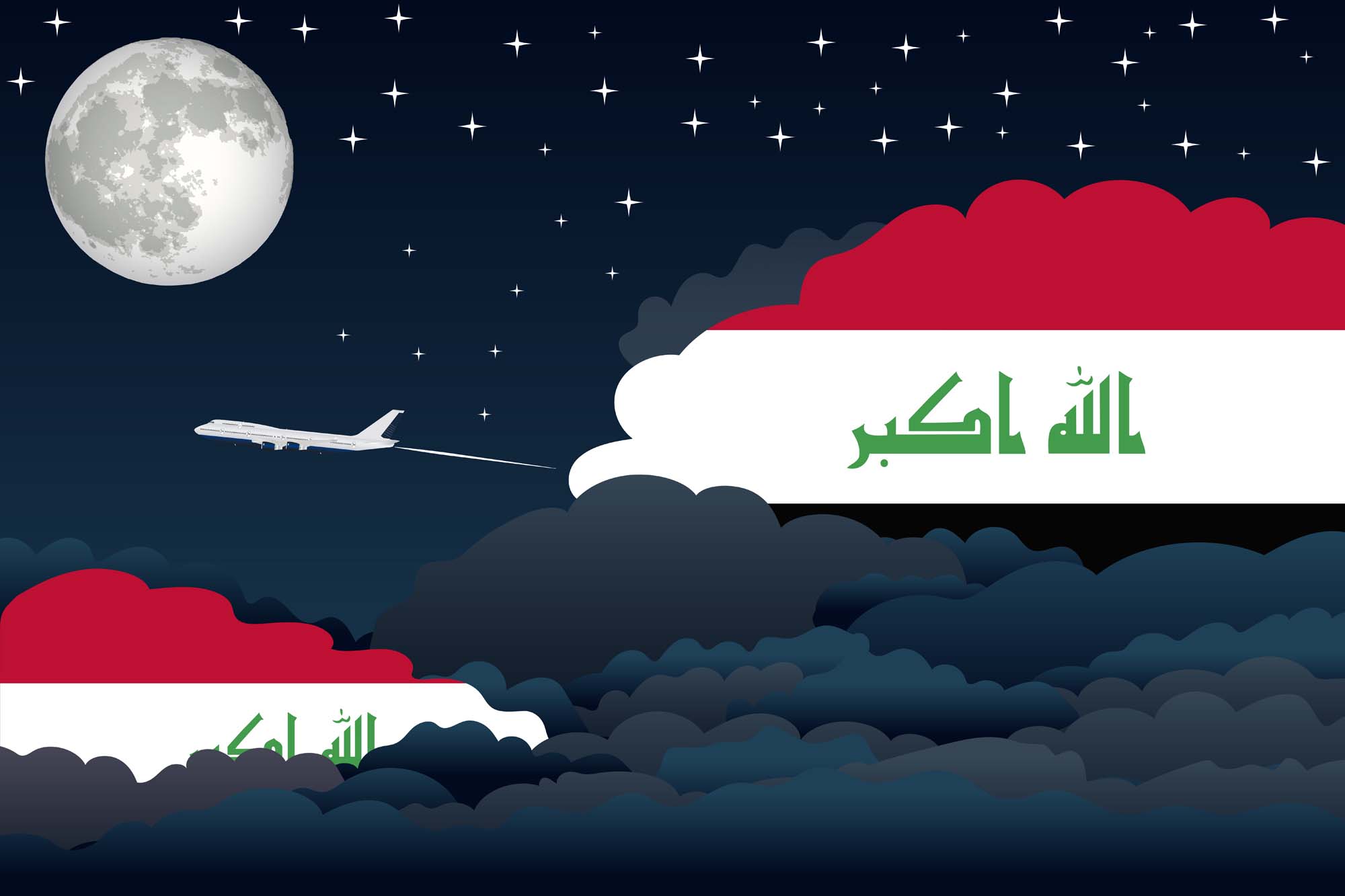 Iraq Night Clouds Blanket Throw image 2