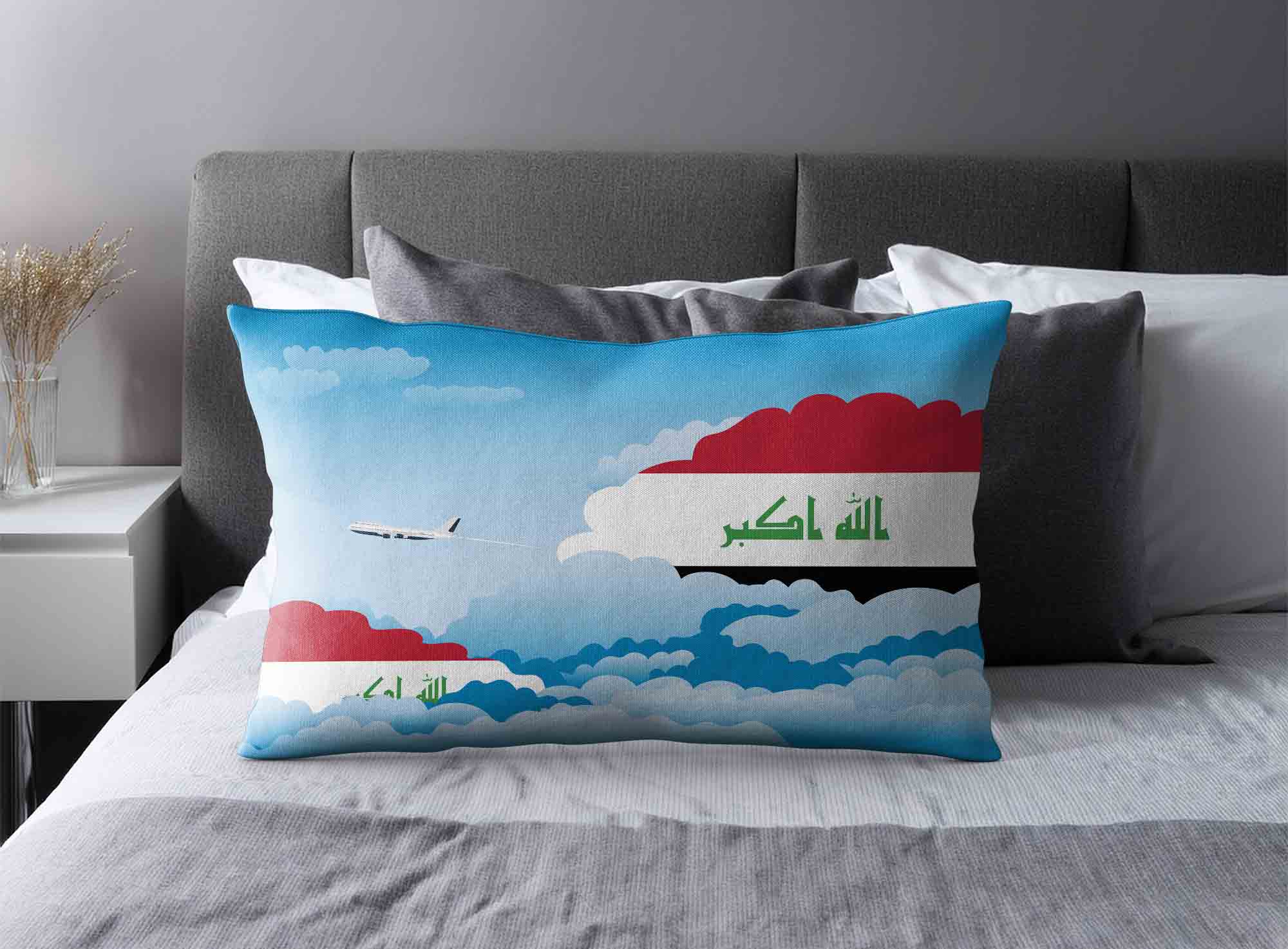 Iraq World Airplane Day Clouds Square & Rectangle Pillow Cases | Aviation Sky Travel Decorative Throw Pillow Covers image 2