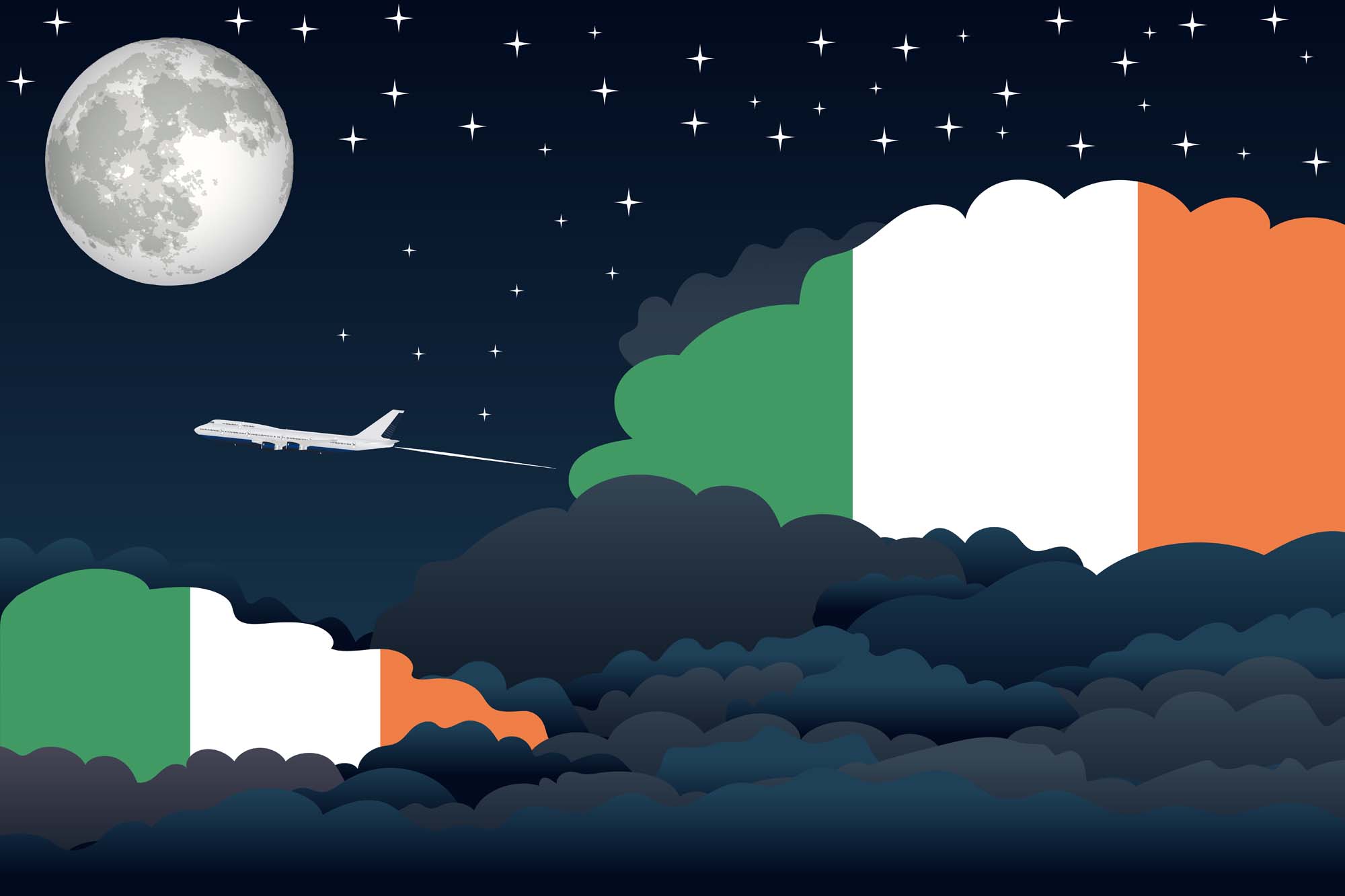 Ireland Night Clouds Blanket Throw image 2