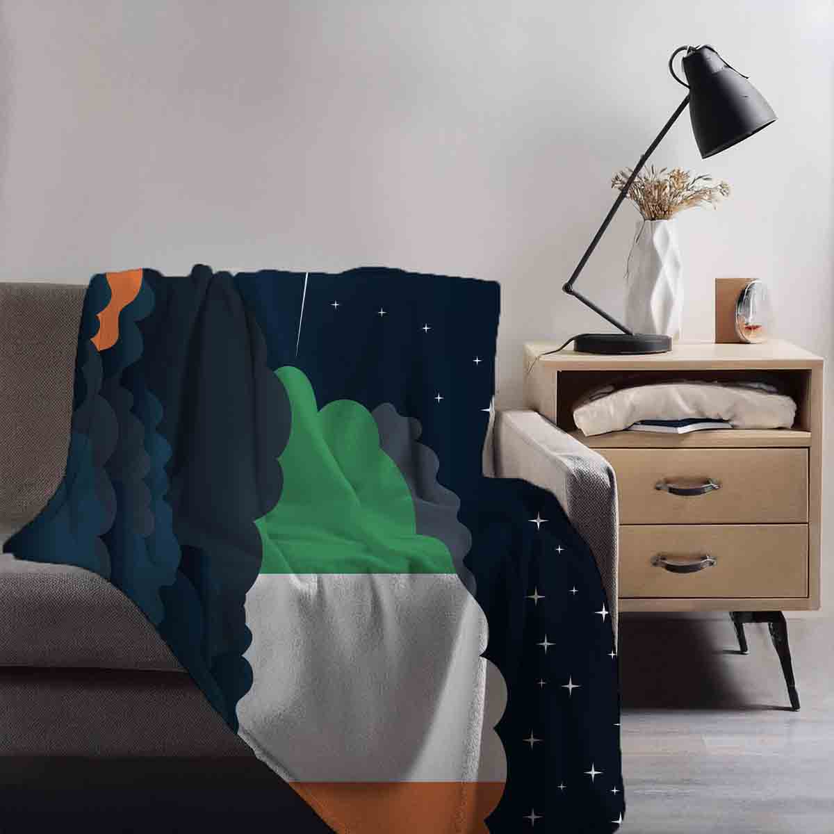 Ireland Night Clouds Blanket Throw