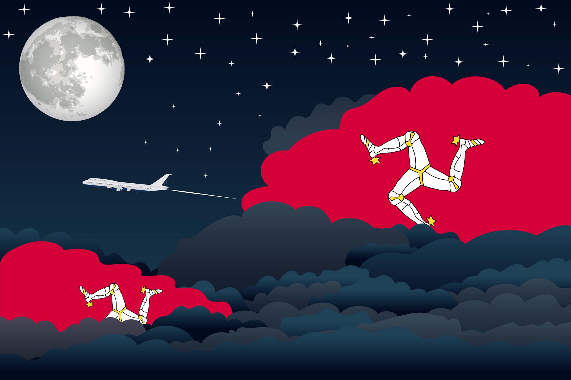Isle of Man Night Clouds Blanket Throw image 2