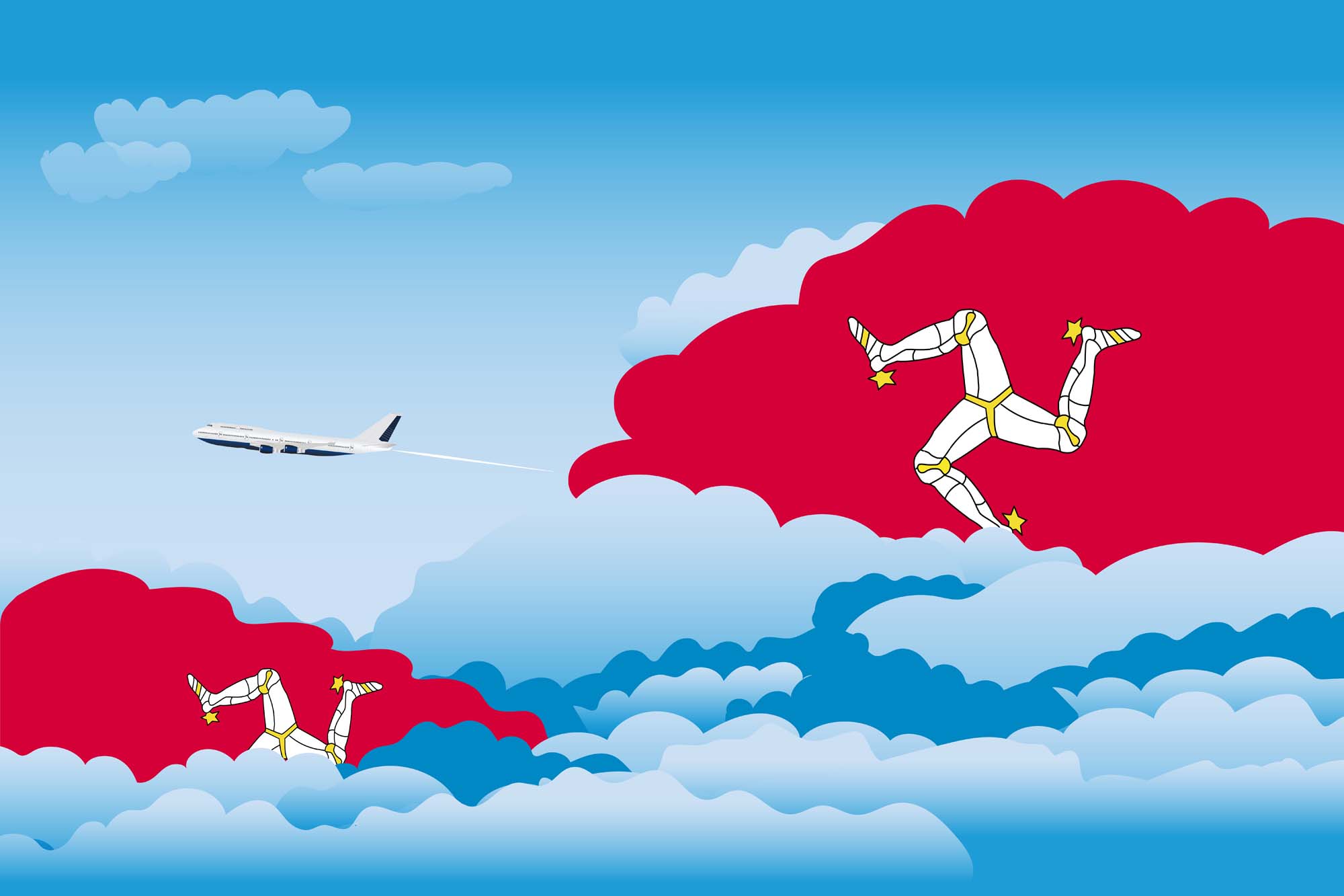 Isle of Man Day Clouds Blanket Throw image 2