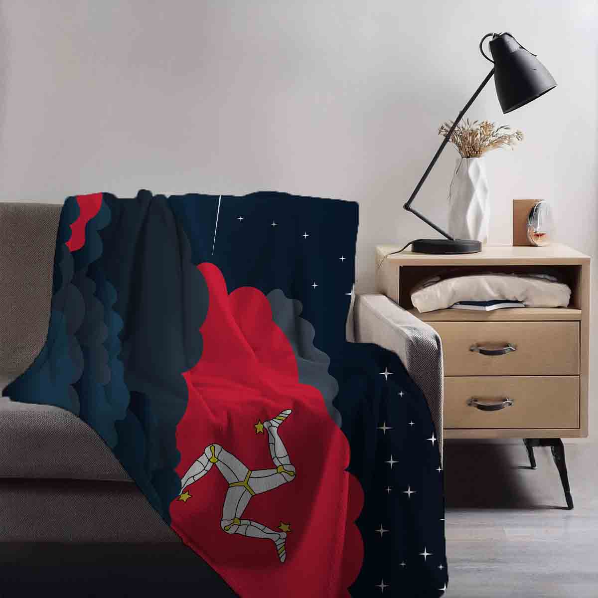 Isle of Man Night Clouds Blanket Throw