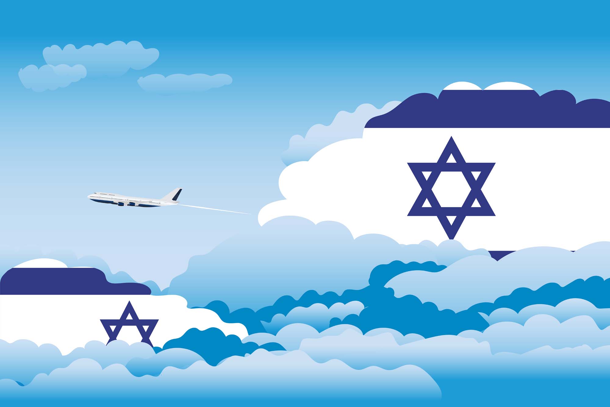 Israel Day Clouds Blanket Throw image 2