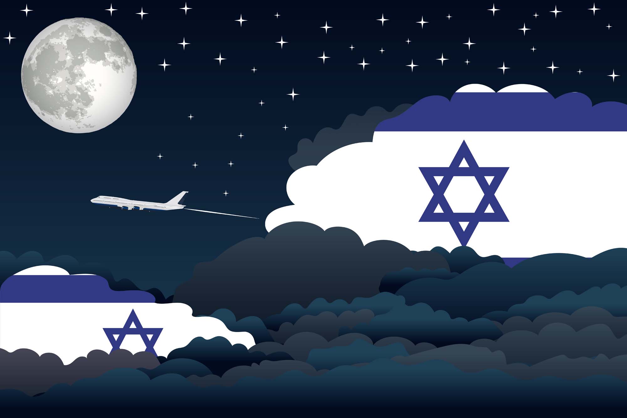 Israel Night Clouds Blanket Throw image 2