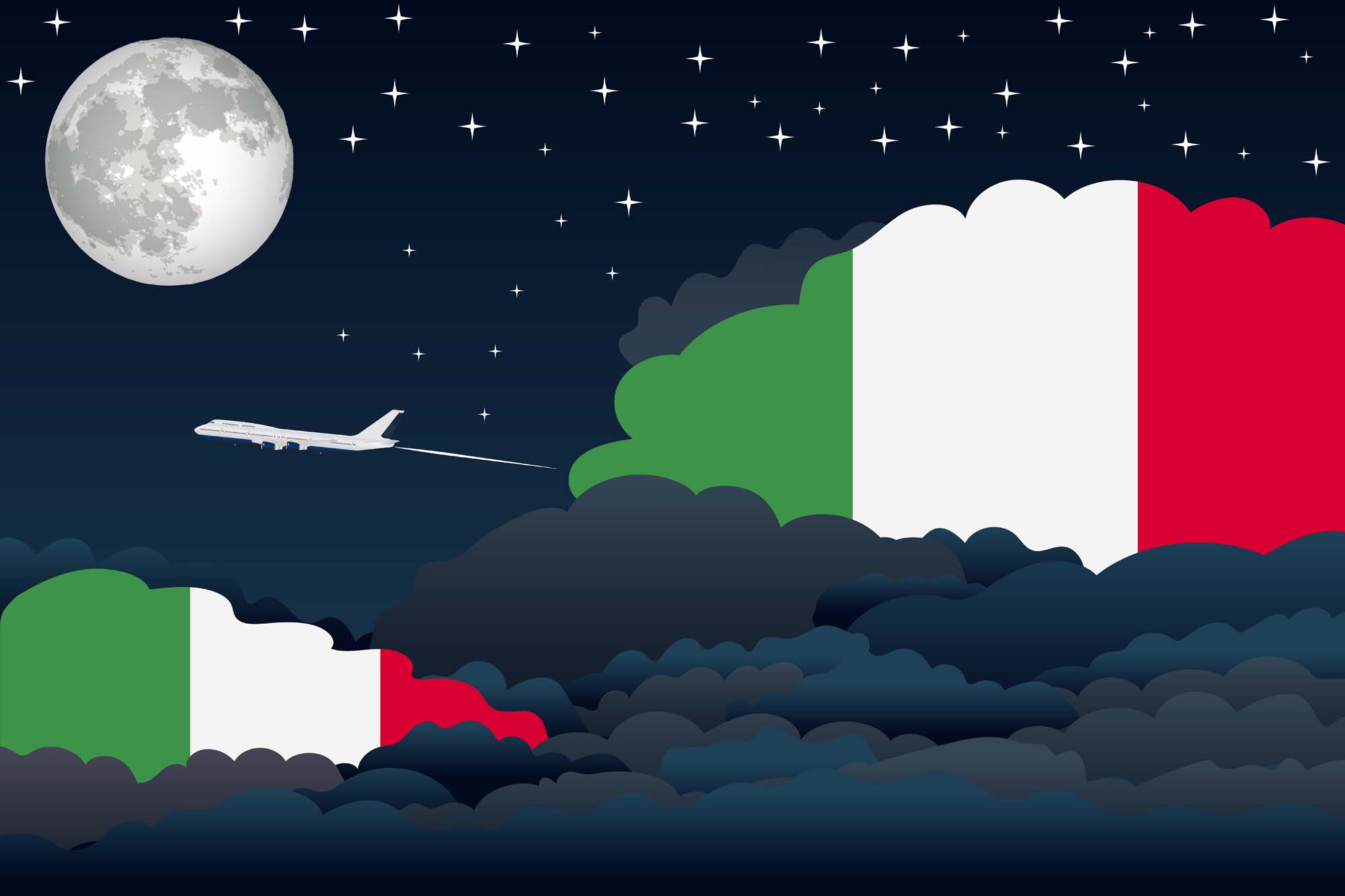 Italy Night Clouds Blanket Throw image 2