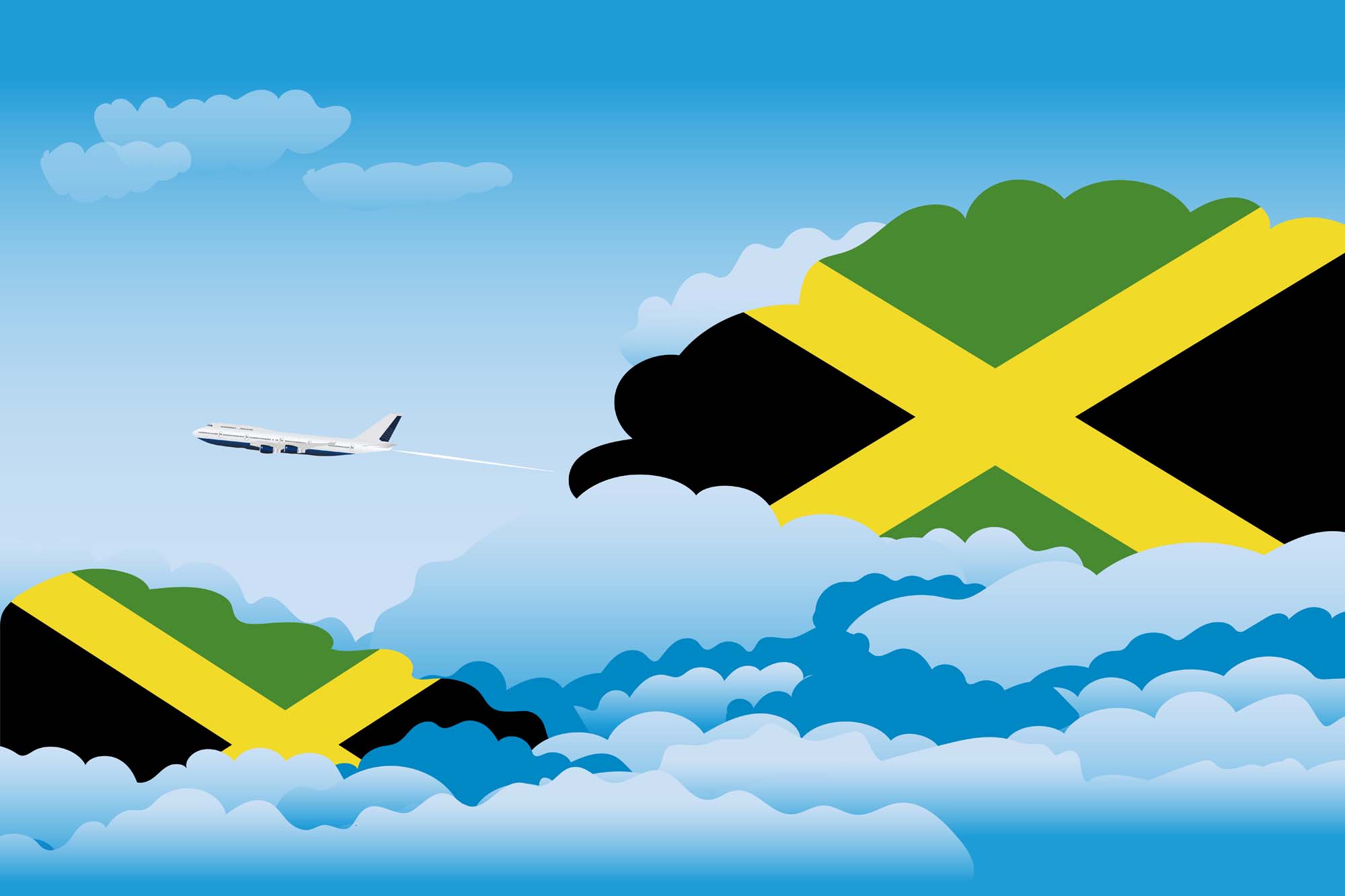 Jamaica Day Clouds Blanket Throw image 2