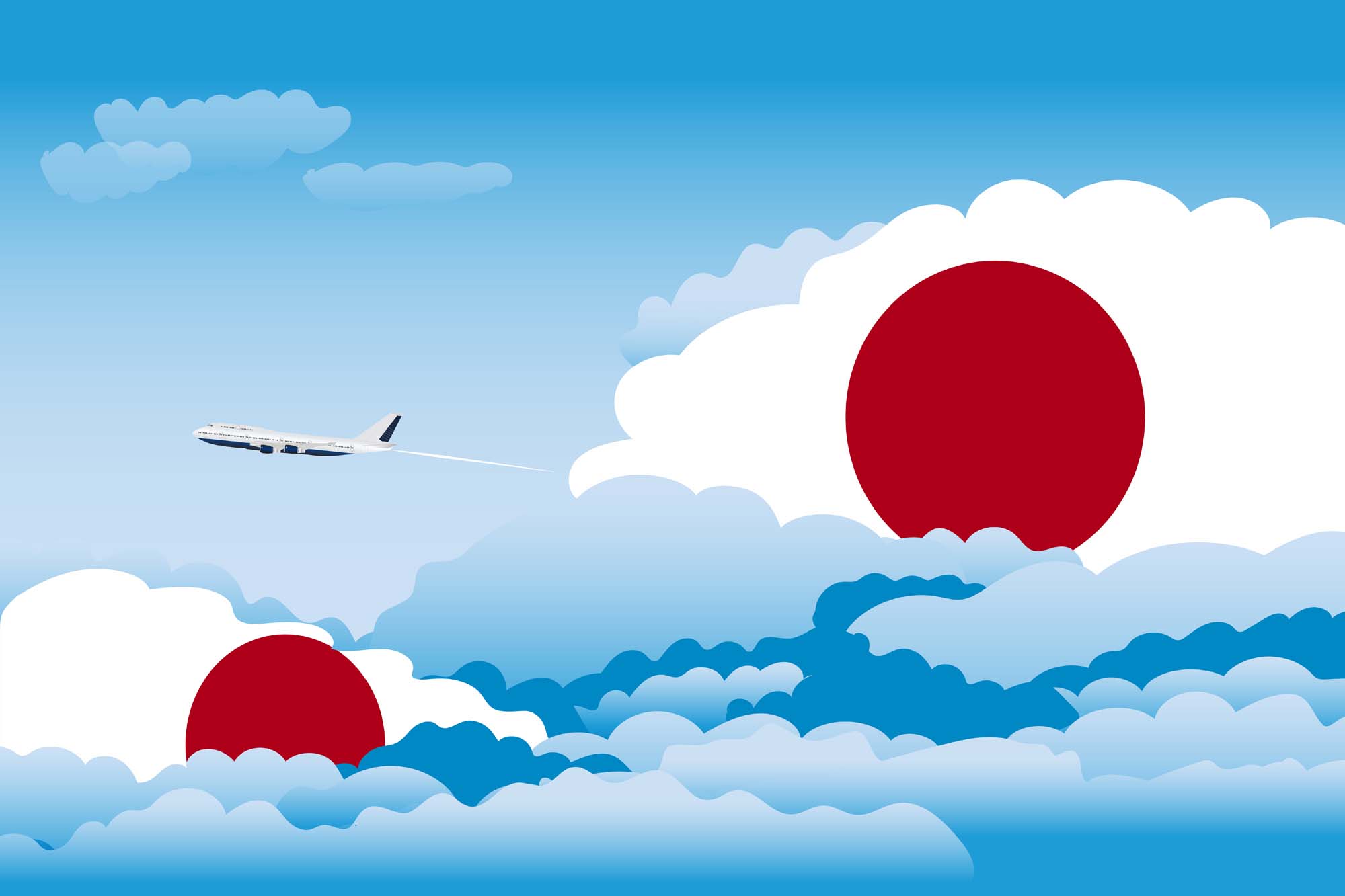 Japan Day Clouds Blanket Throw image 2