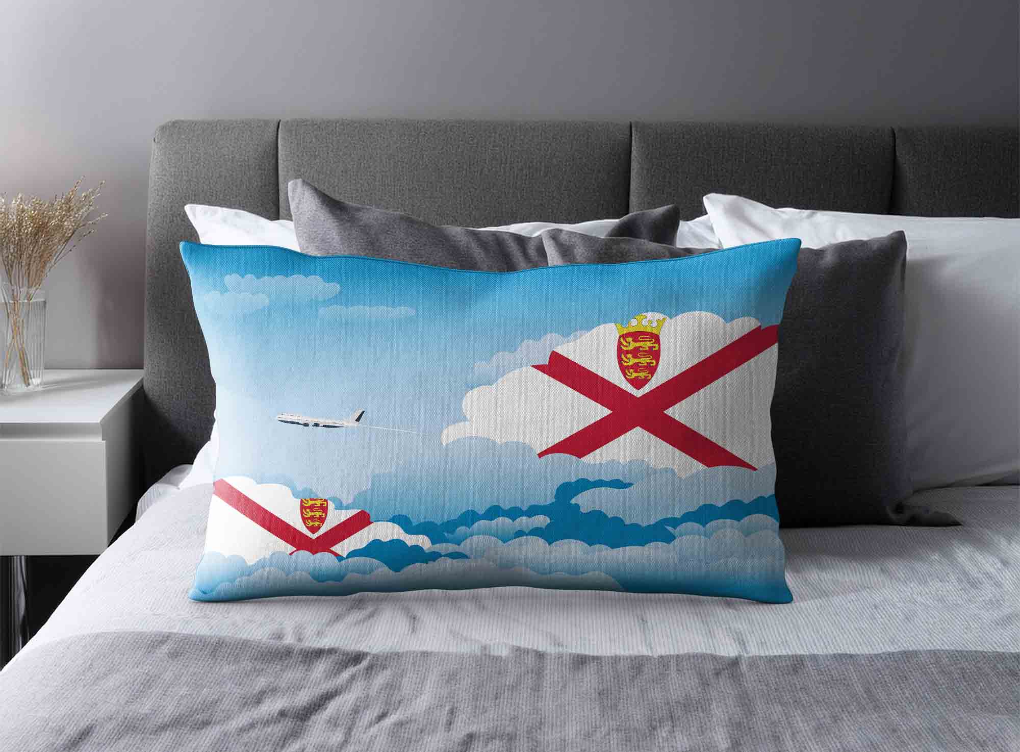 Jersey World Airplane Day Clouds Square & Rectangle Pillow Cases | Aviation Sky Travel Decorative Throw Pillow Covers image 2