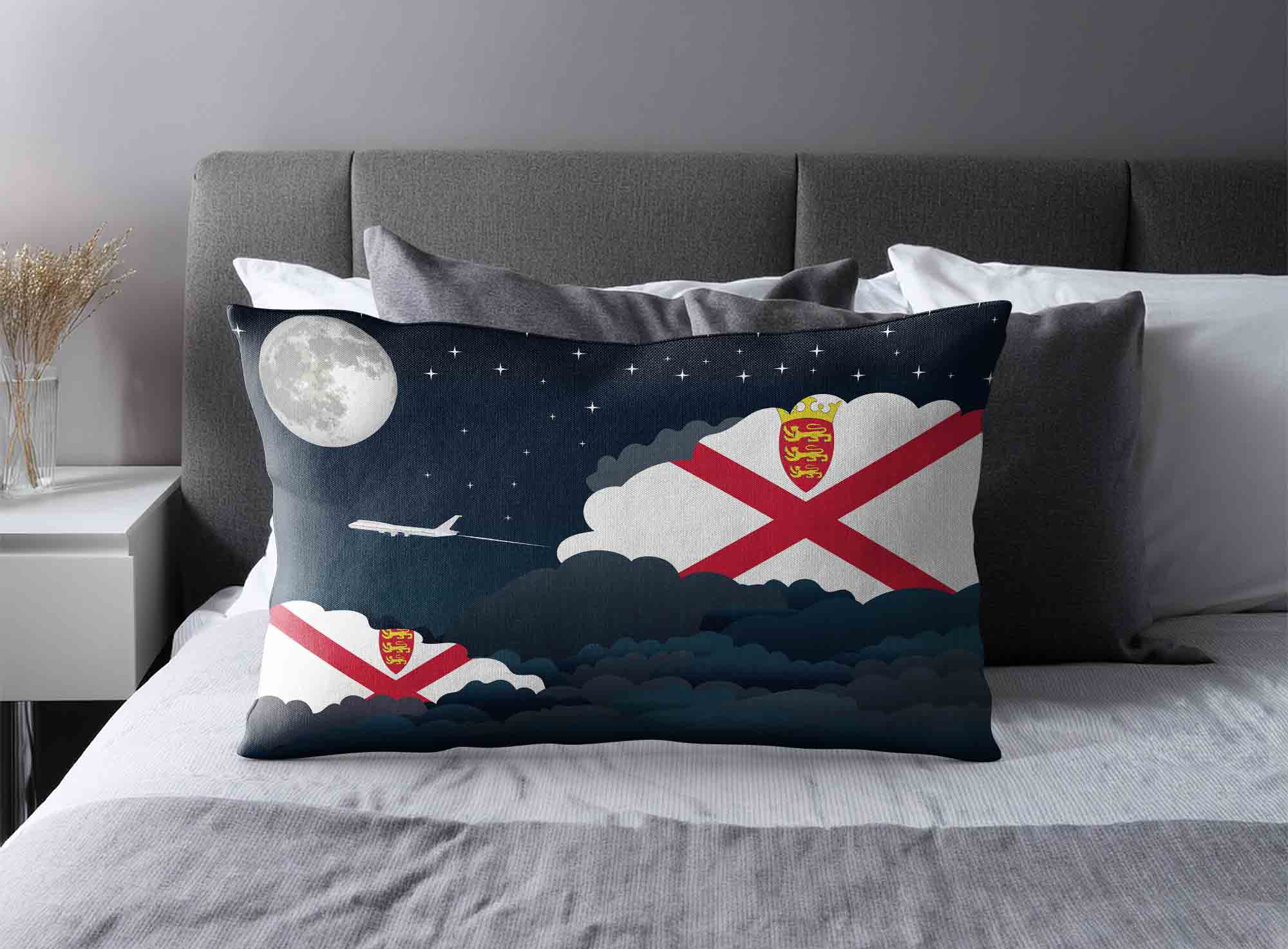 Jersey World Airplane Night Clouds Square & Rectangle Pillow Cases | Aviation Night Sky Decorative Throw Pillow Covers image 2