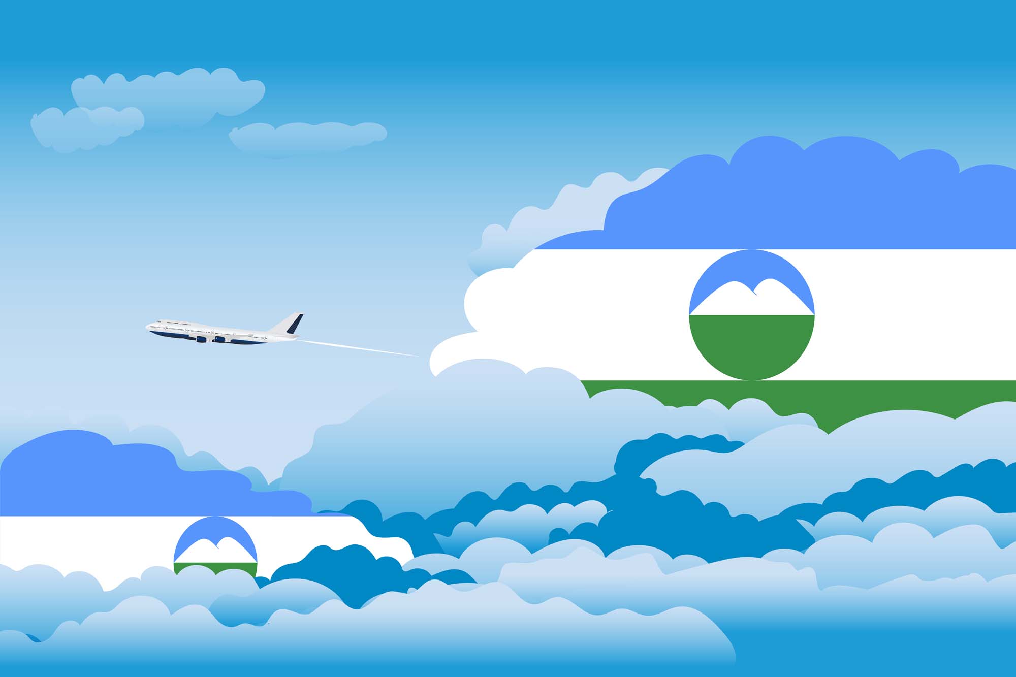 Kabardino Balkaria Day Clouds Blanket Throw image 2