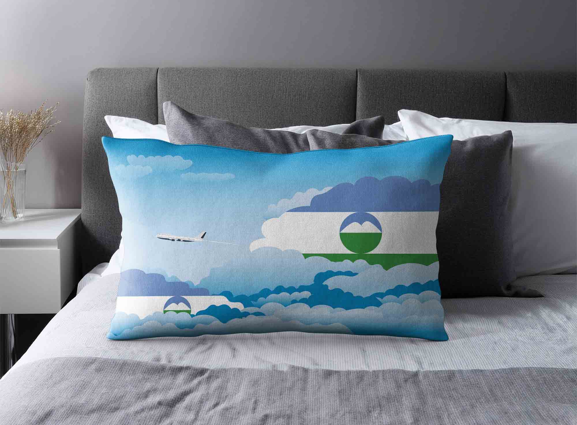 Kabardino Balkaria World Airplane Day Clouds Square & Rectangle Pillow Cases | Aviation Sky Travel Decorative Throw Pillow Covers image 2