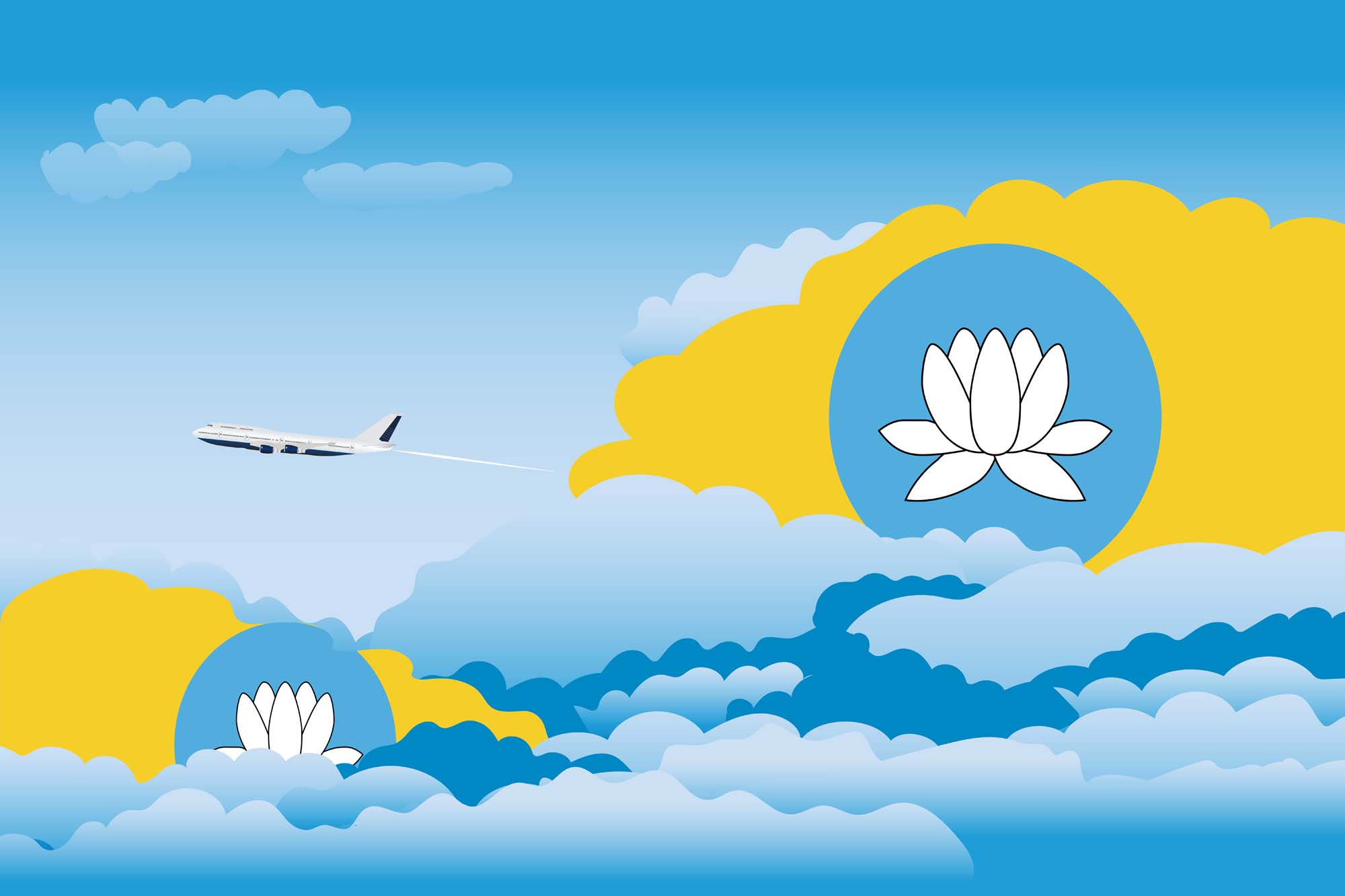 Kalmykia Day Clouds Blanket Throw image 2