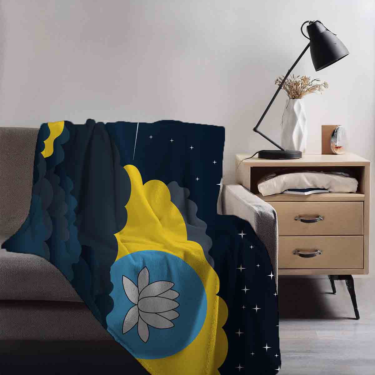 Kalmykia Night Clouds Blanket Throw