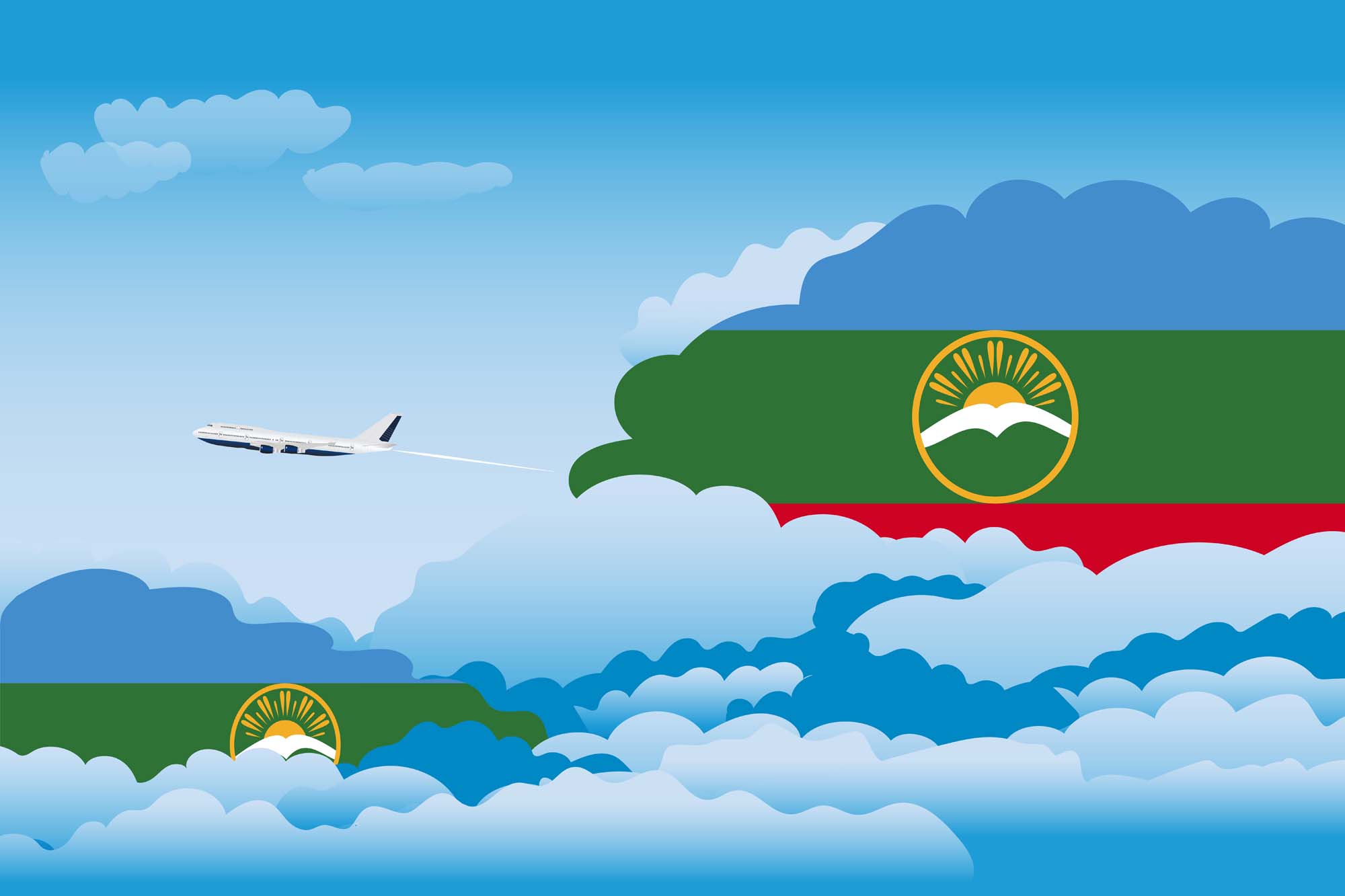Karachay Cherkessia Day Clouds Blanket Throw image 2