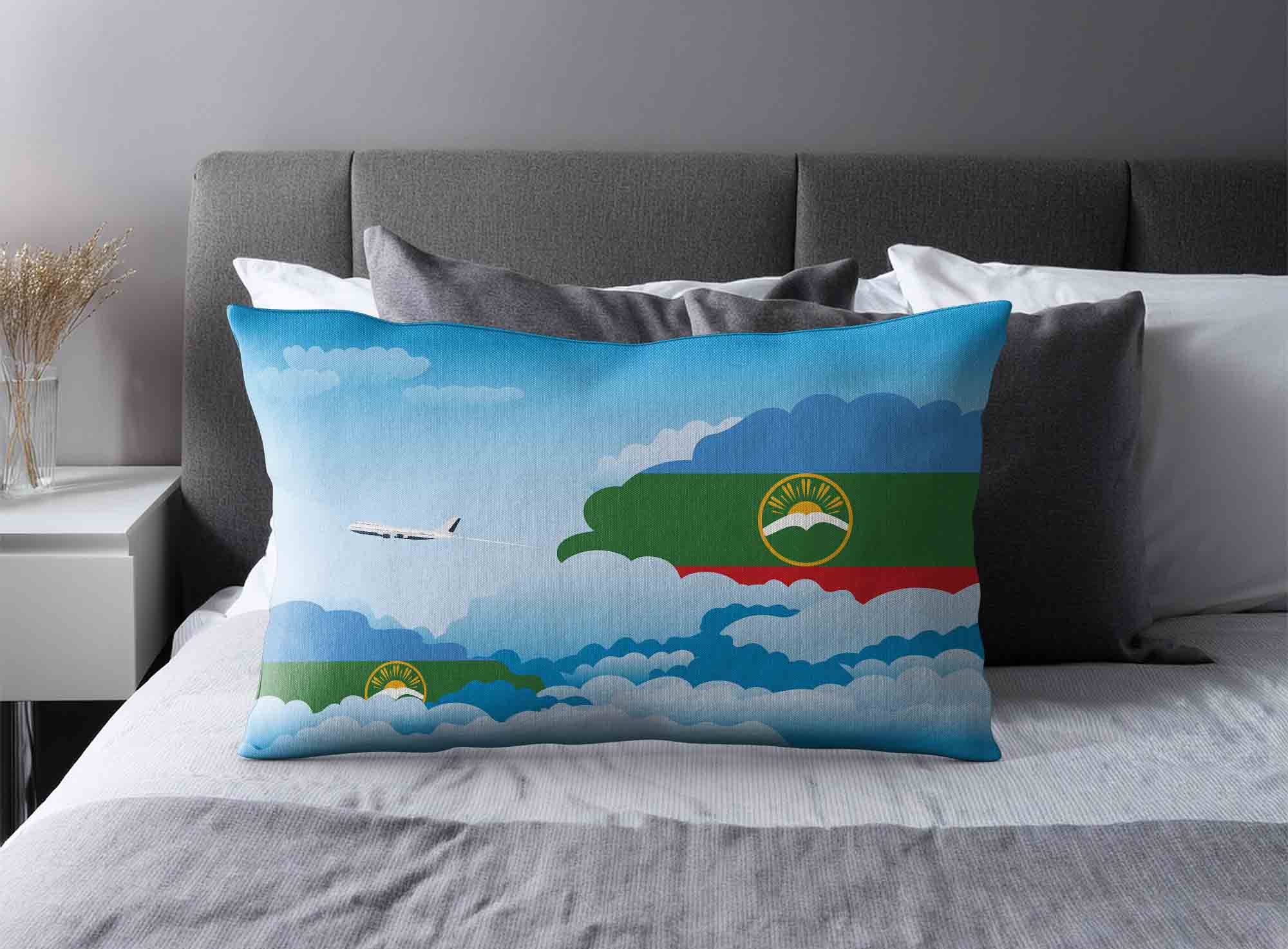 Karachay Cherkessia World Airplane Day Clouds Square & Rectangle Pillow Cases | Aviation Sky Travel Decorative Throw Pillow Covers image 2