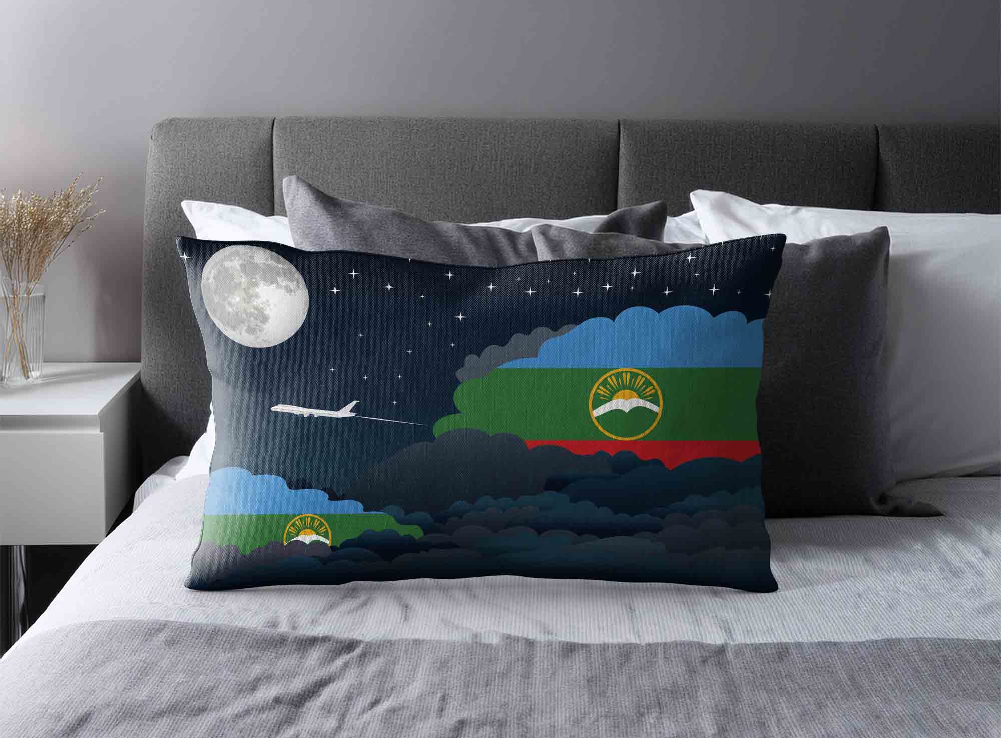 Karachay Cherkessia World Airplane Night Clouds Square & Rectangle Pillow Cases | Aviation Night Sky Decorative Throw Pillow Covers image 2