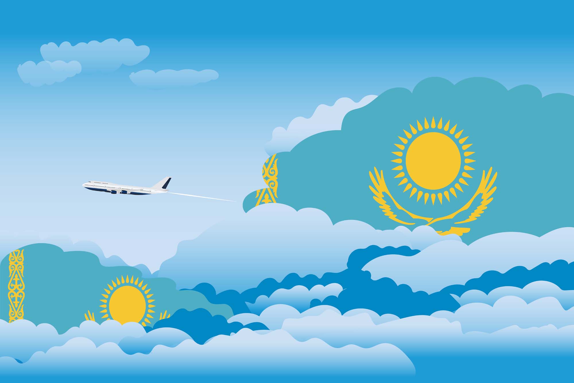 Kazakhstan Day Clouds Blanket Throw image 2