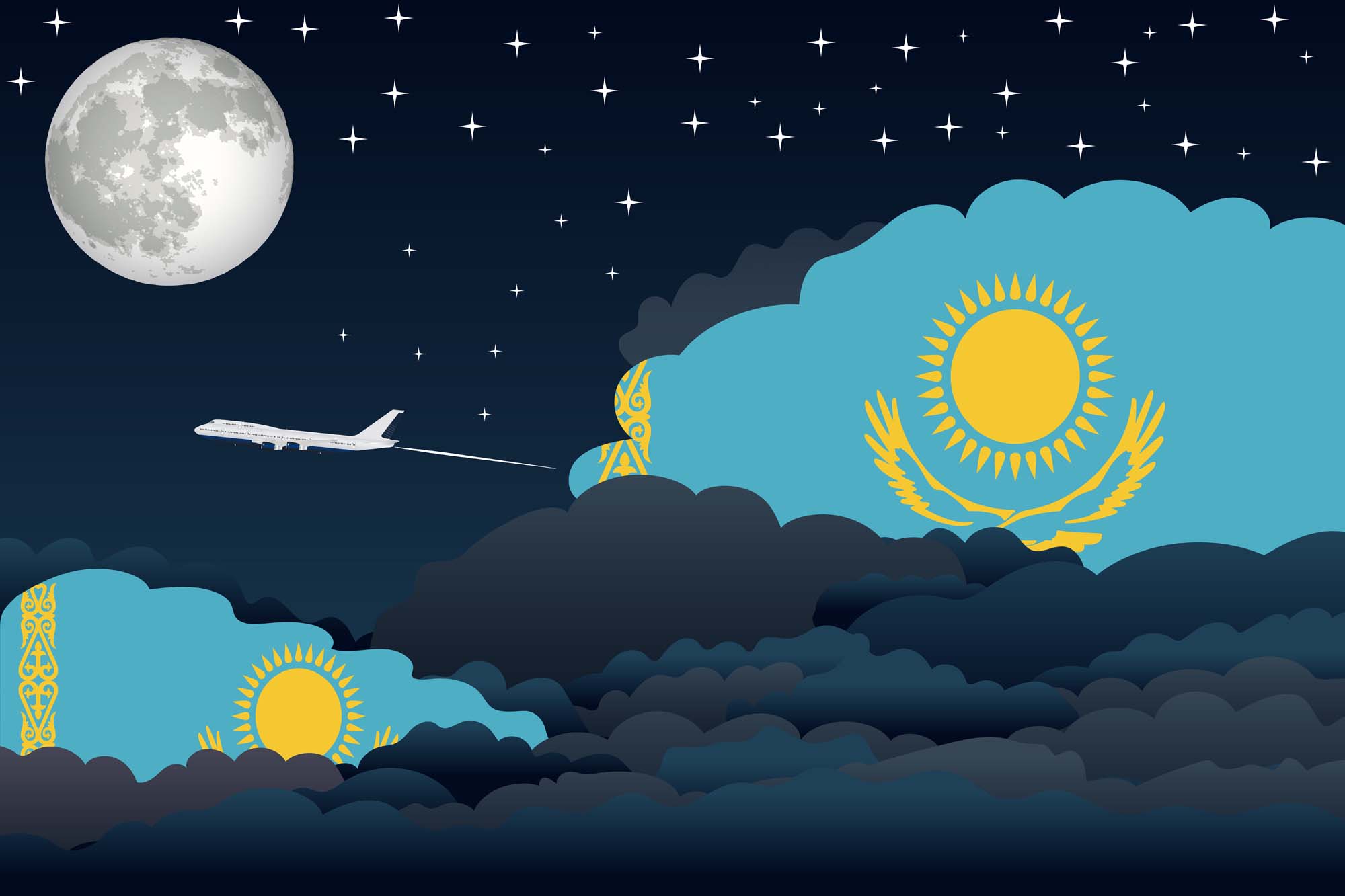Kazakhstan Night Clouds Blanket Throw image 2