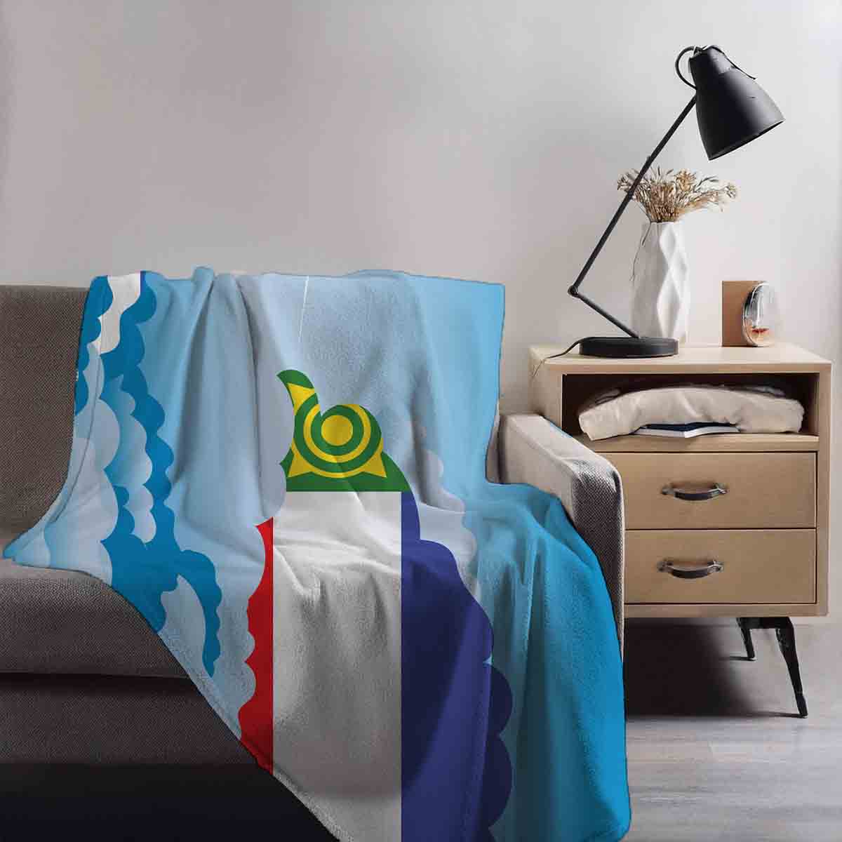 Khakassia Day Clouds Blanket Throw