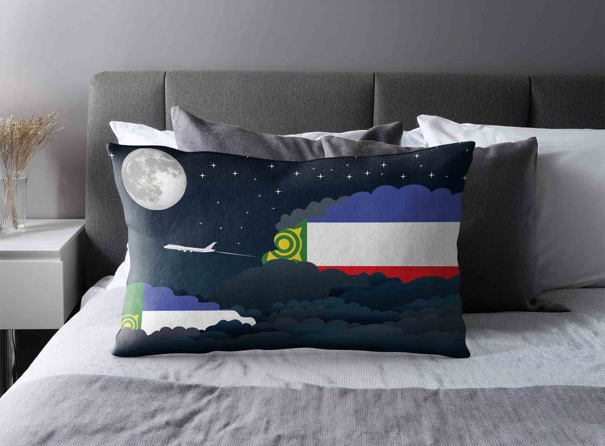 Khakassia World Airplane Night Clouds Square & Rectangle Pillow Cases | Aviation Night Sky Decorative Throw Pillow Covers image 2