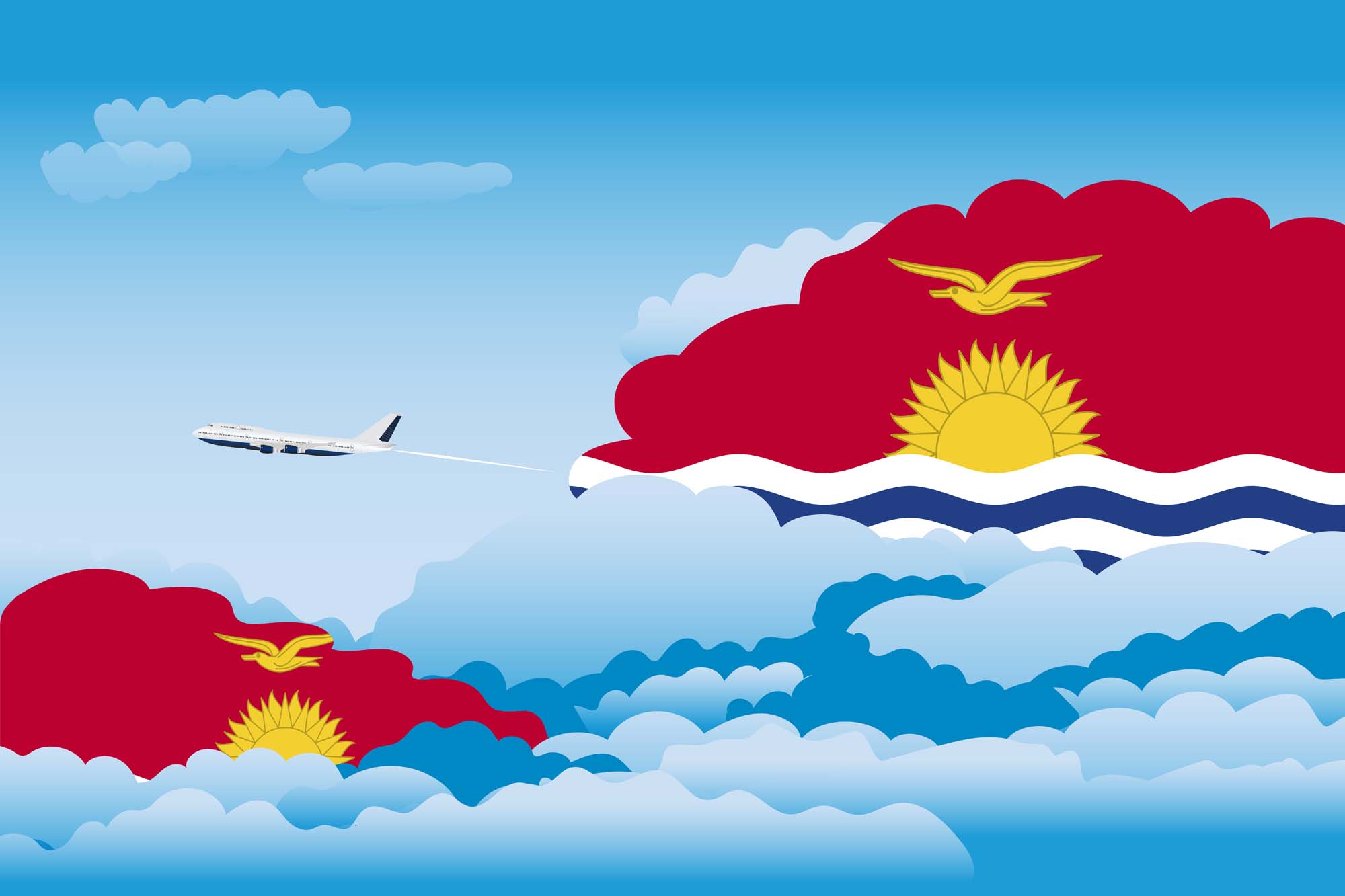 Kiribati Day Clouds Blanket Throw image 2