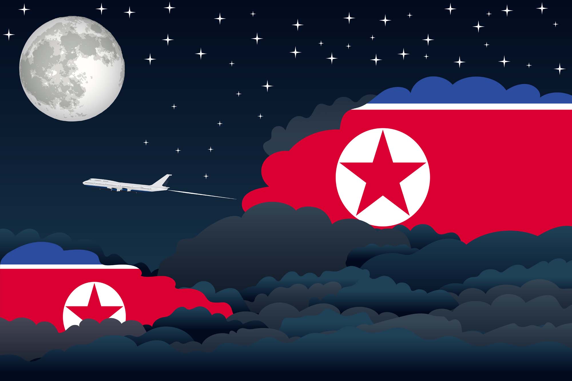 Korea North Night Clouds Blanket Throw image 2
