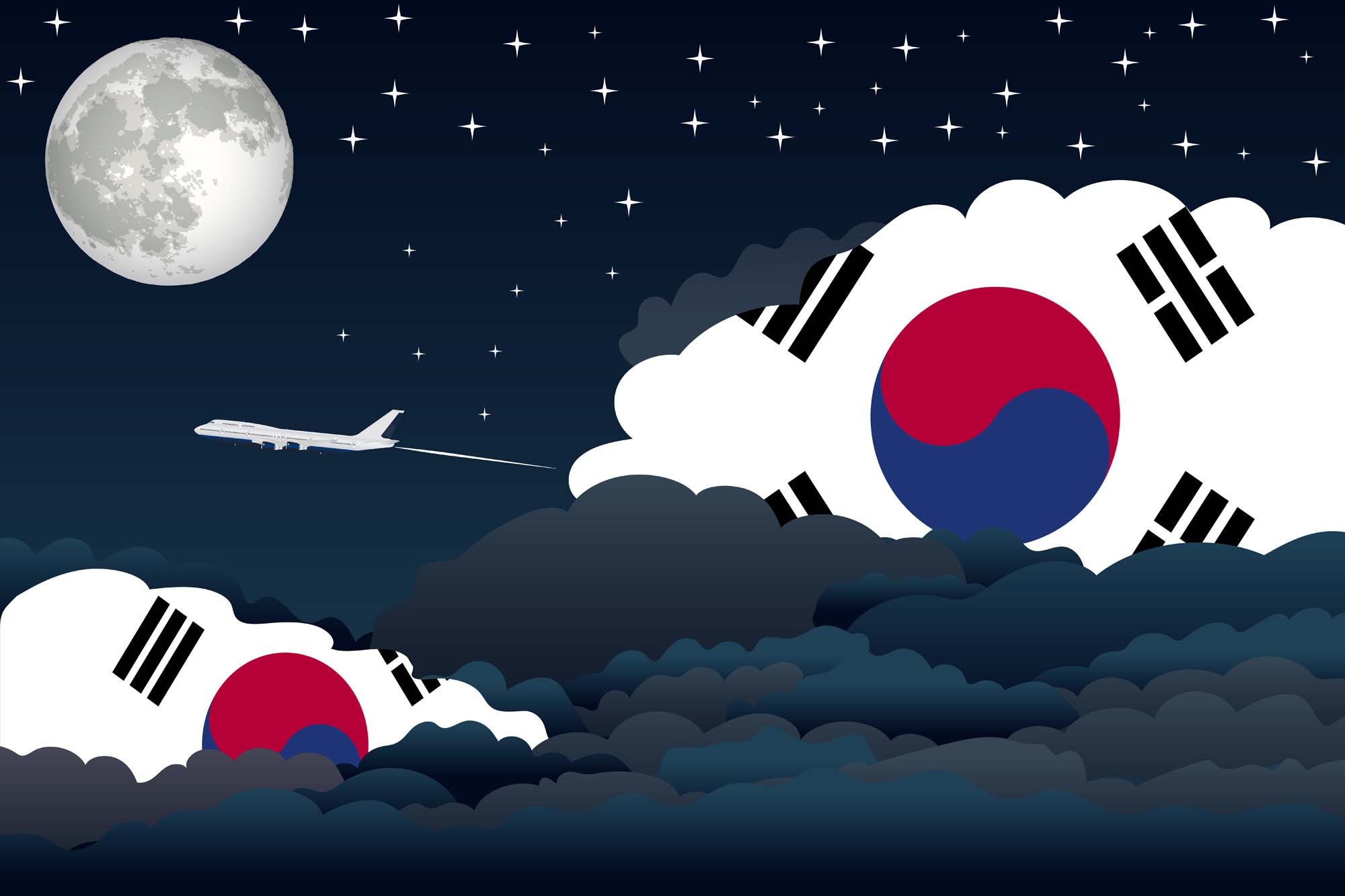 Korea South Night Clouds Blanket Throw image 2
