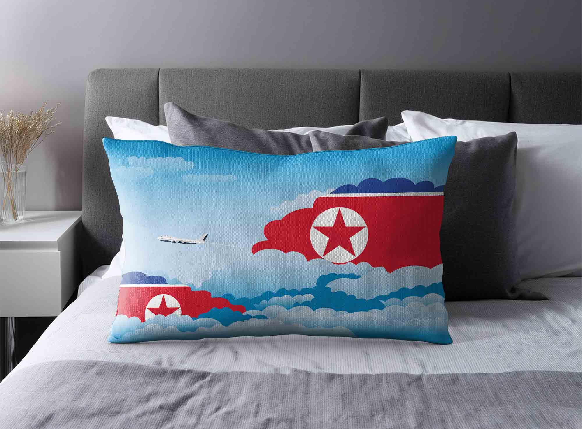 Korea North World Airplane Day Clouds Square & Rectangle Pillow Cases | Aviation Sky Travel Decorative Throw Pillow Covers image 2