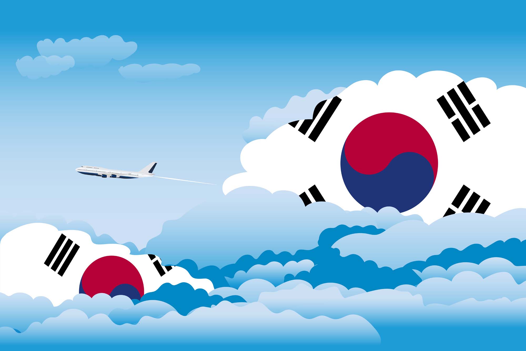 Korea South Day Clouds Blanket Throw image 2