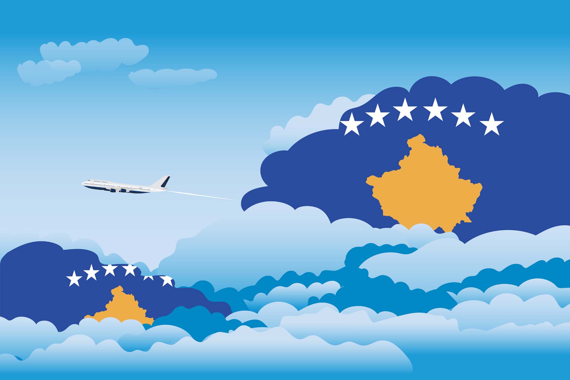 Kosovo Day Clouds Blanket Throw image 2