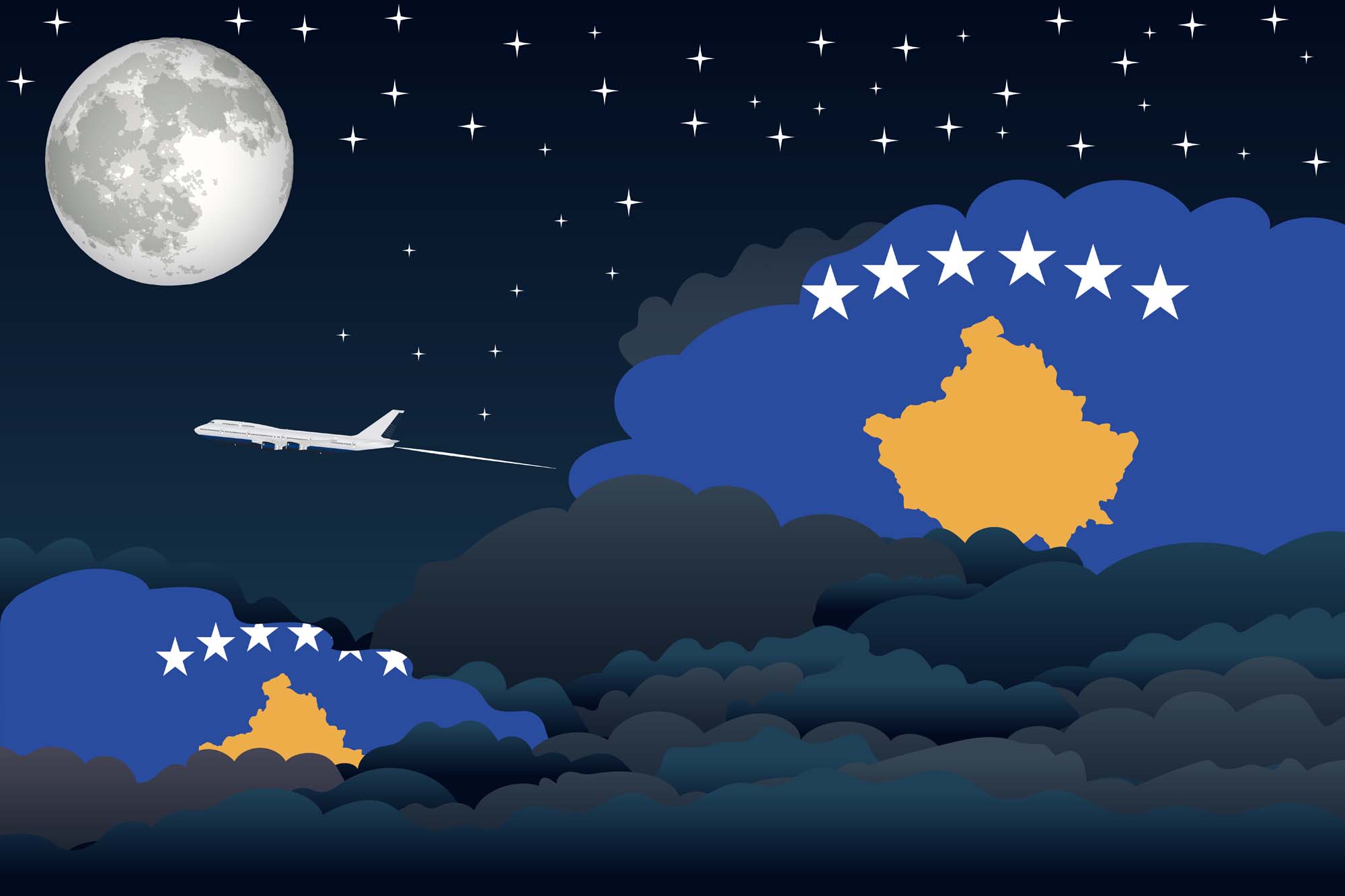 Kosovo Night Clouds Blanket Throw image 2