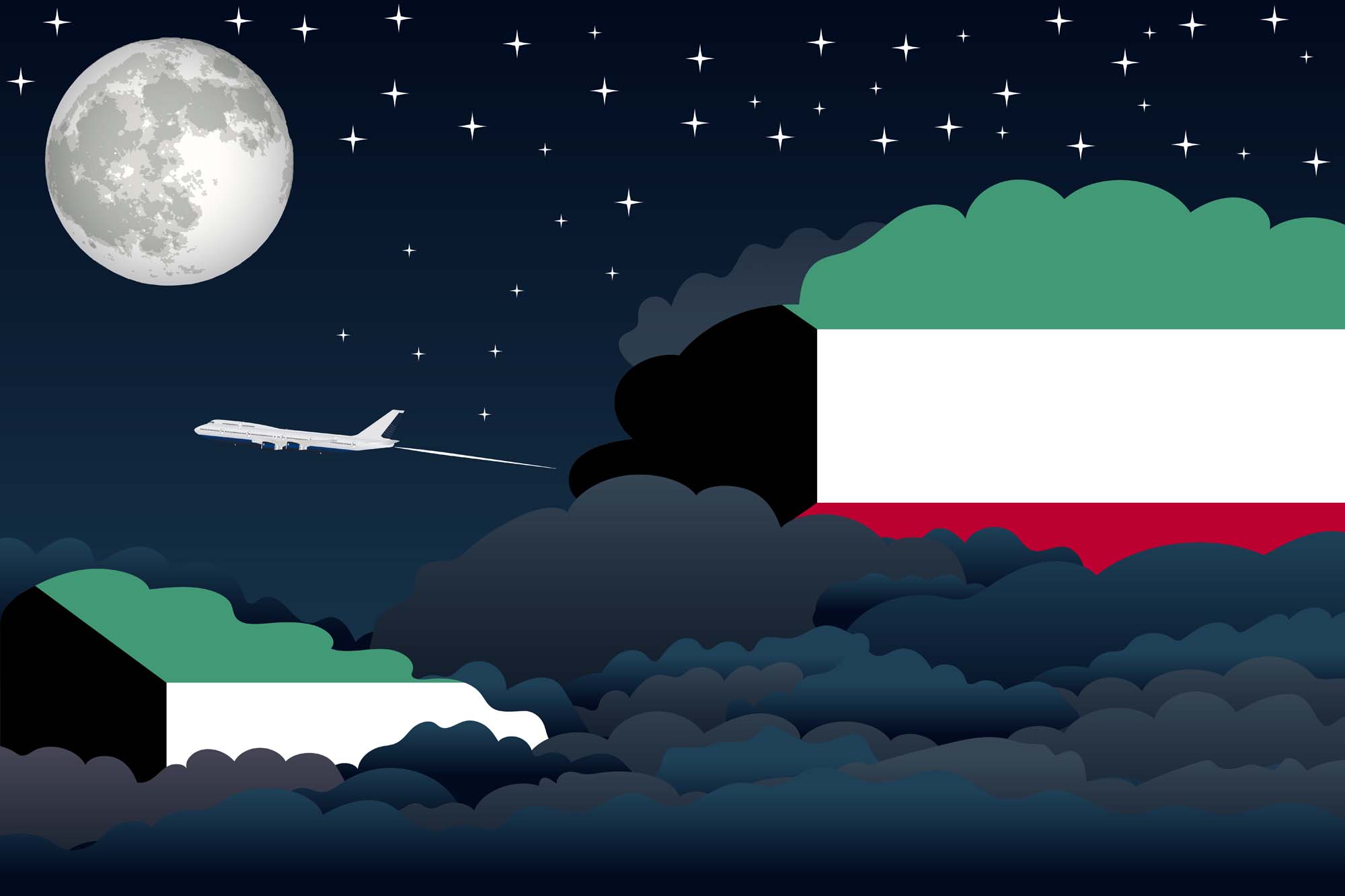 Kuwait Night Clouds Blanket Throw image 2