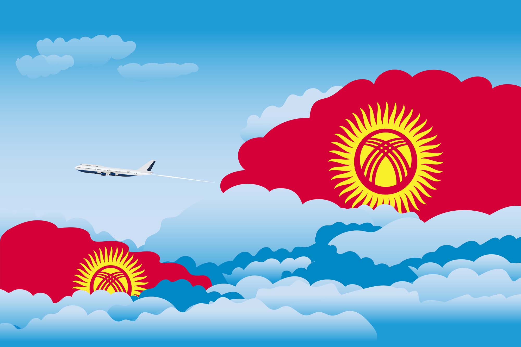 Kyrgyzstan Day Clouds Blanket Throw image 2