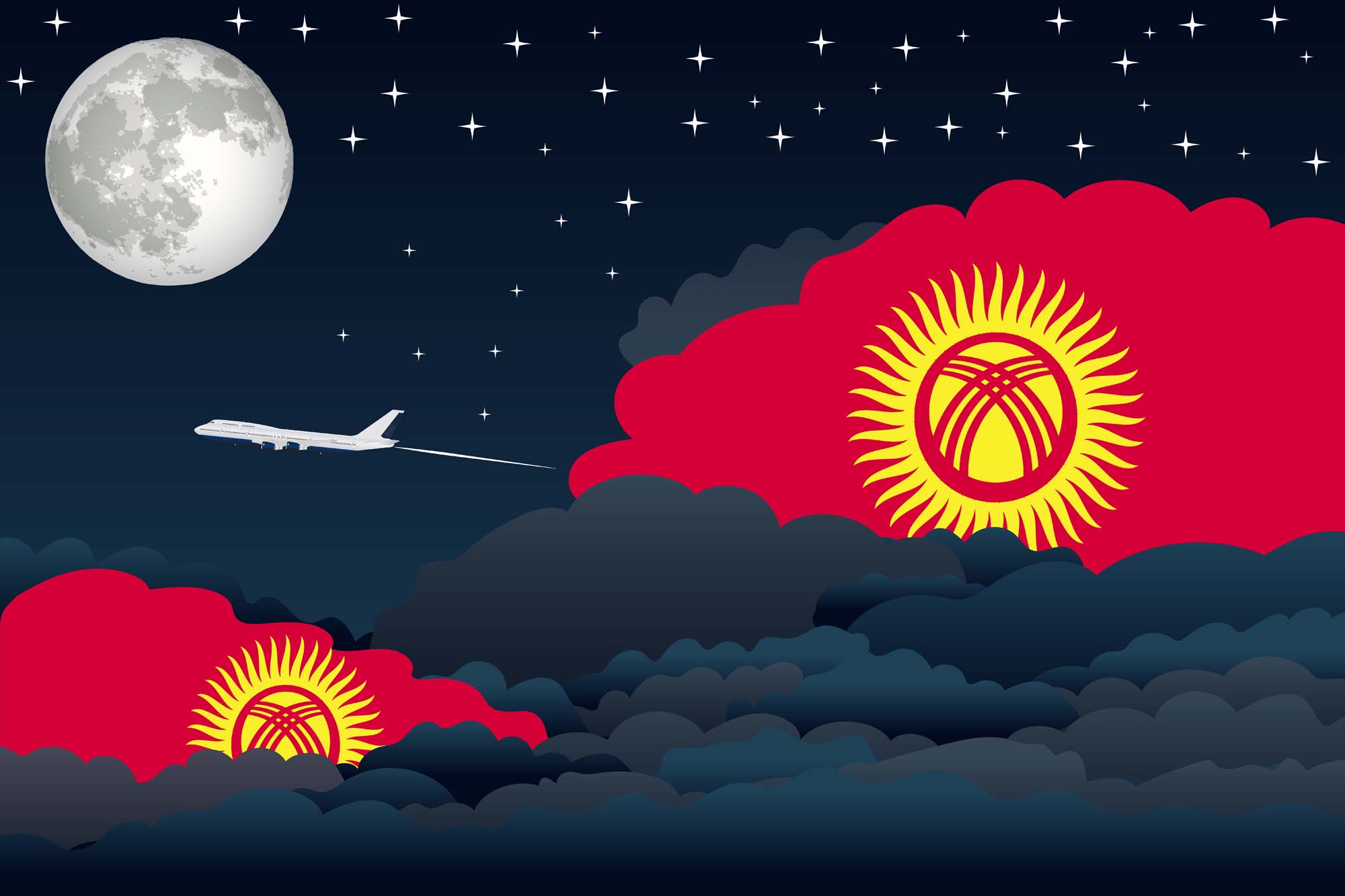 Kyrgyzstan Night Clouds Blanket Throw image 2