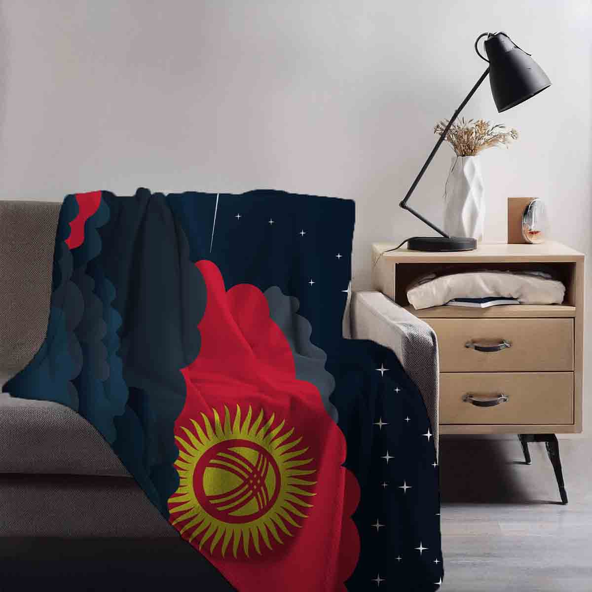 Kyrgyzstan Night Clouds Blanket Throw