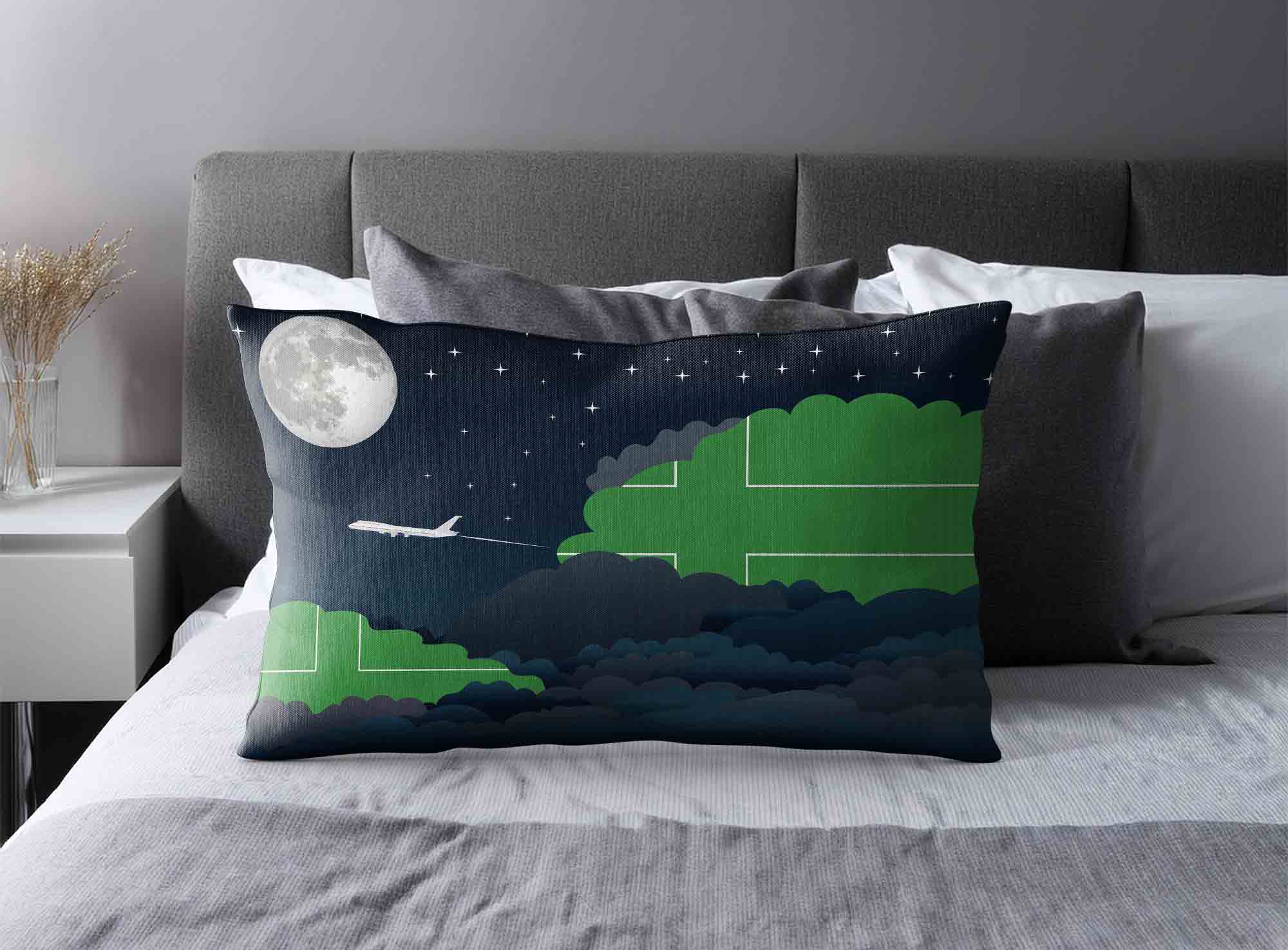Ladonia World Airplane Night Clouds Square & Rectangle Pillow Cases | Aviation Night Sky Decorative Throw Pillow Covers image 2