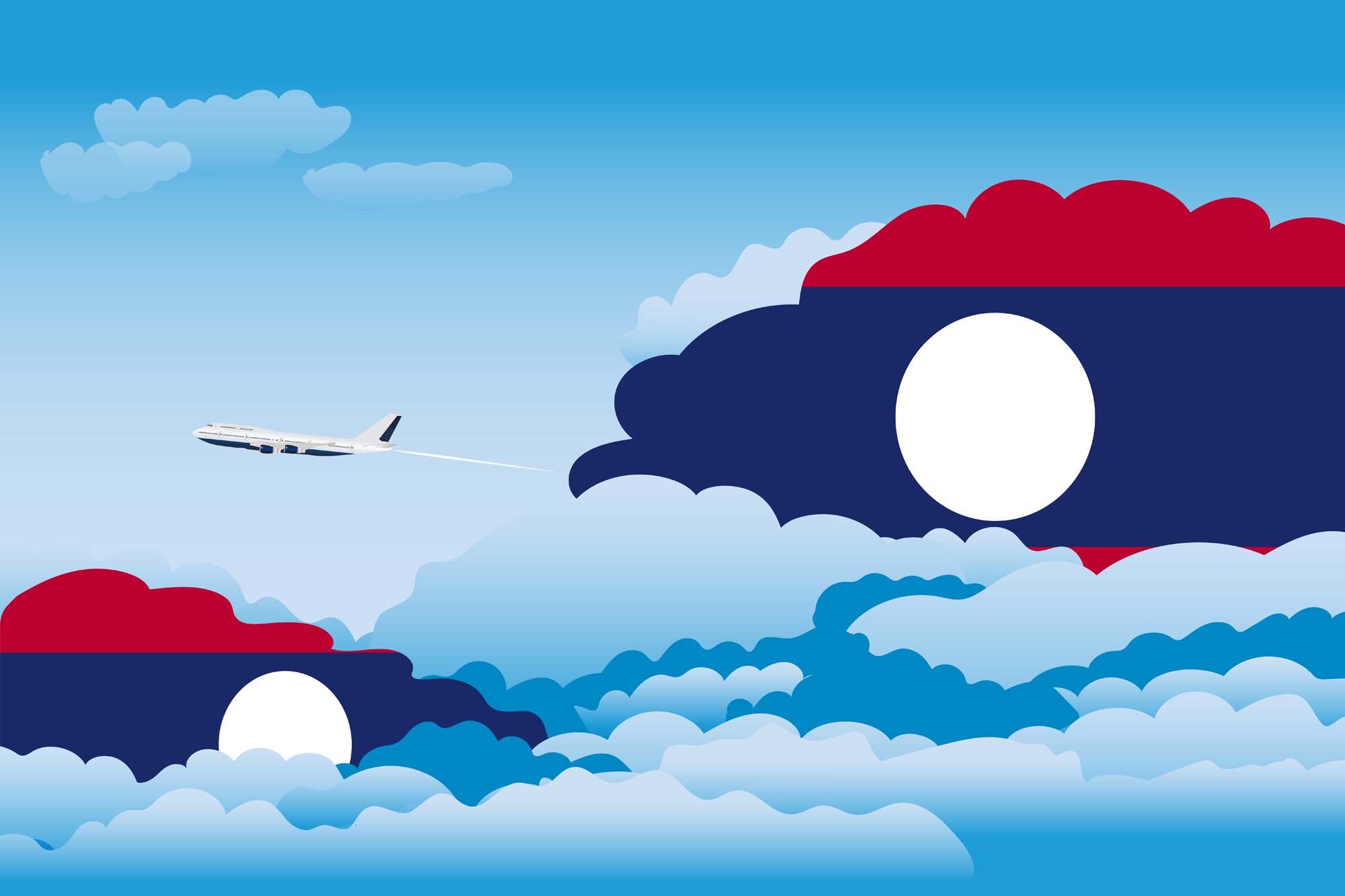 Laos Day Clouds Blanket Throw image 2