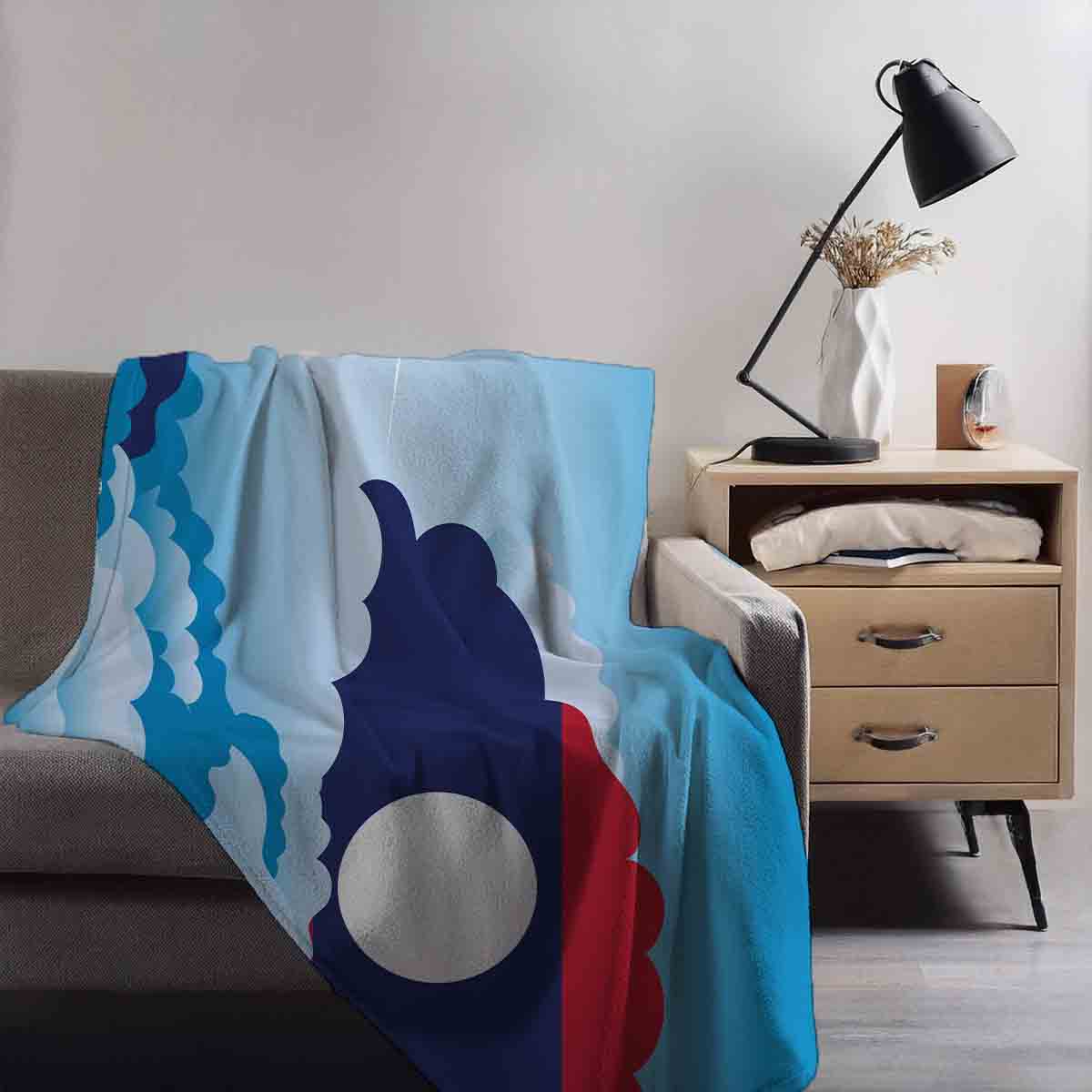 Laos Day Clouds Blanket Throw