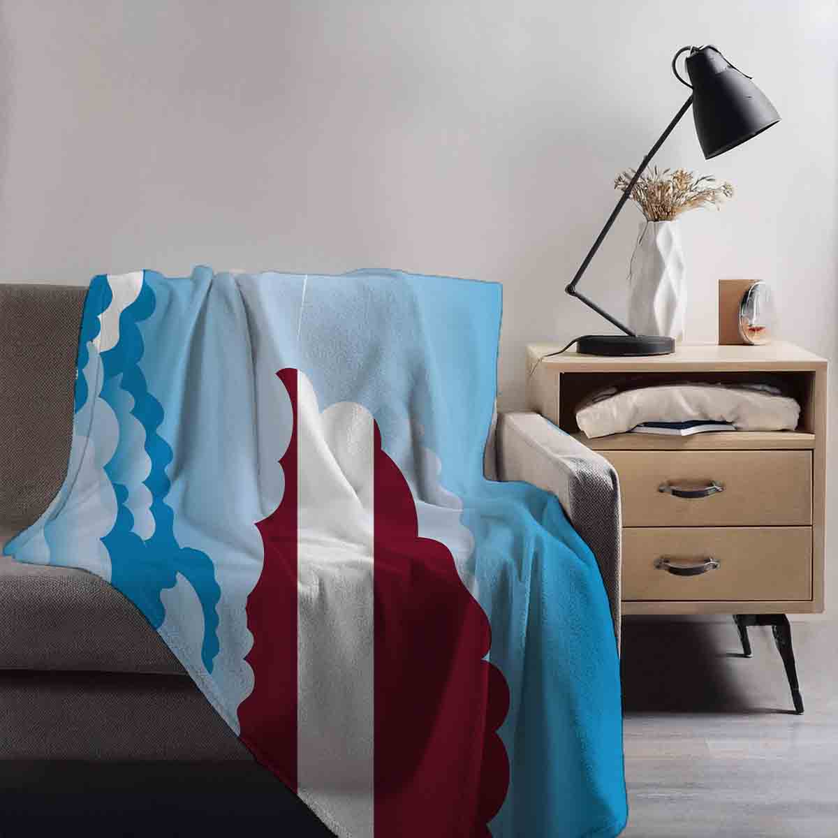 Latvia Day Clouds Blanket Throw