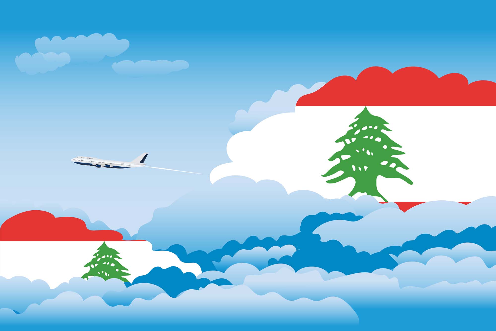 Lebanon Day Clouds Blanket Throw image 2