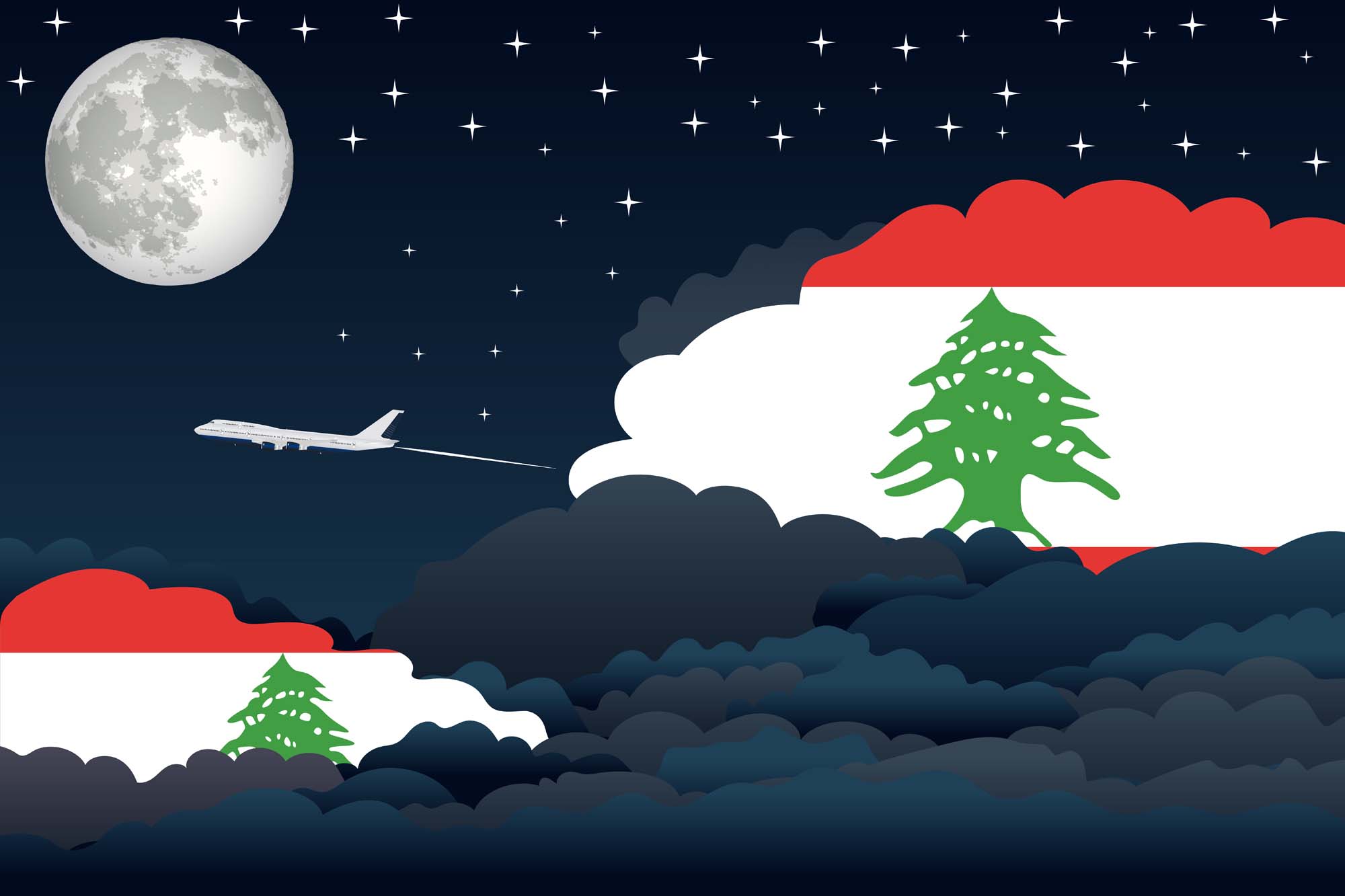 Lebanon Night Clouds Blanket Throw image 2