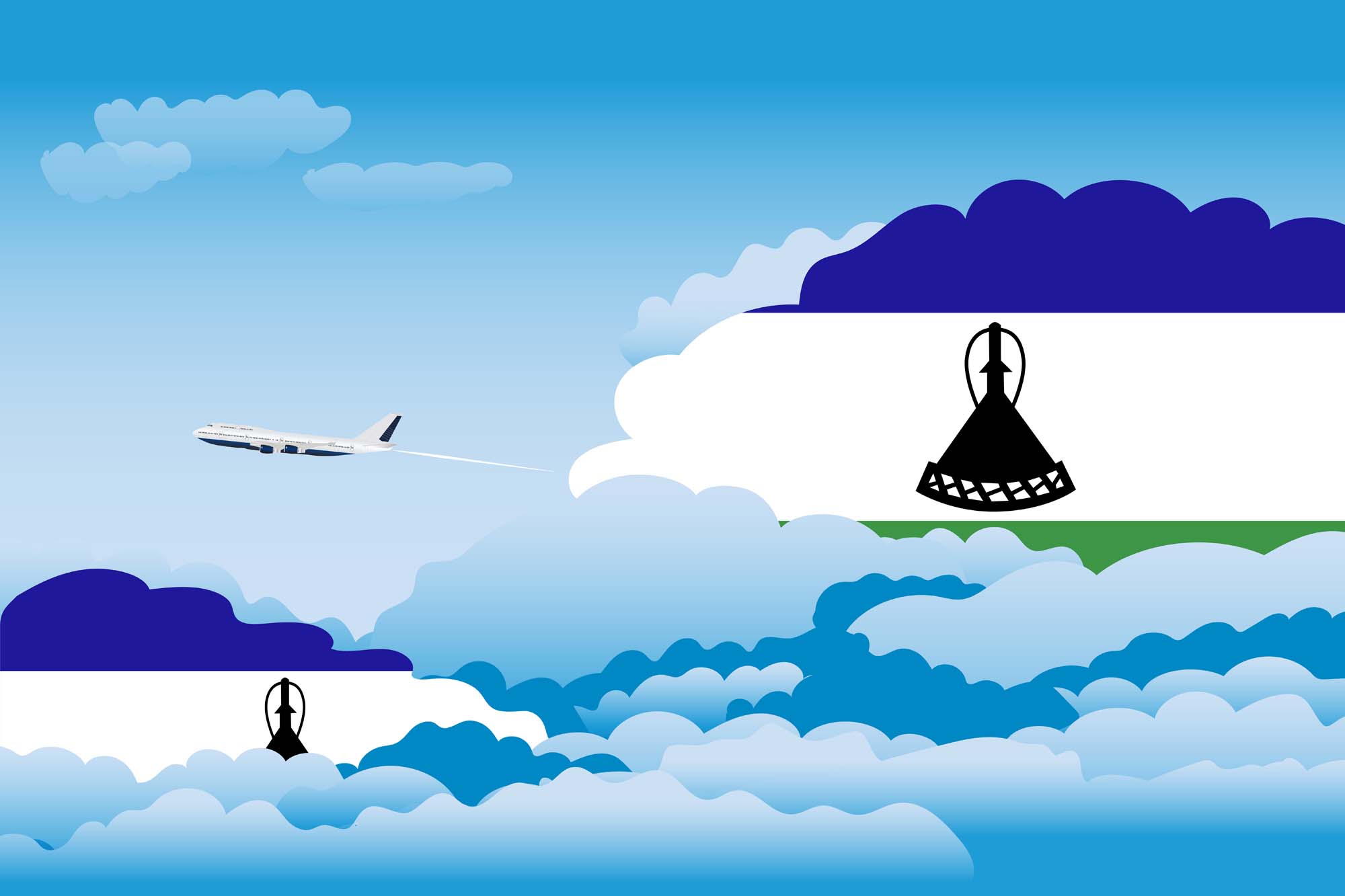 Lesotho Day Clouds Blanket Throw image 2