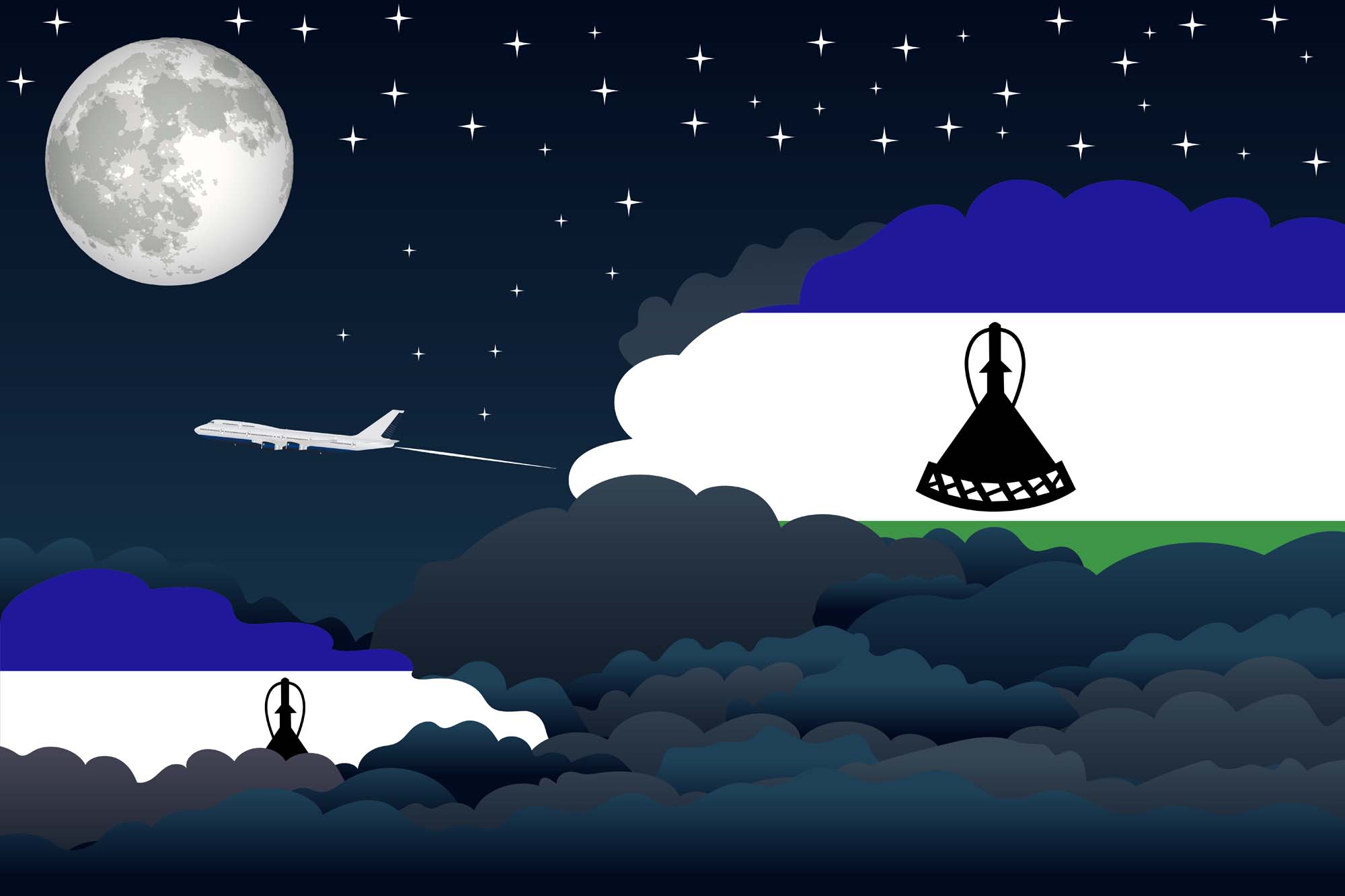 Lesotho Night Clouds Blanket Throw image 2