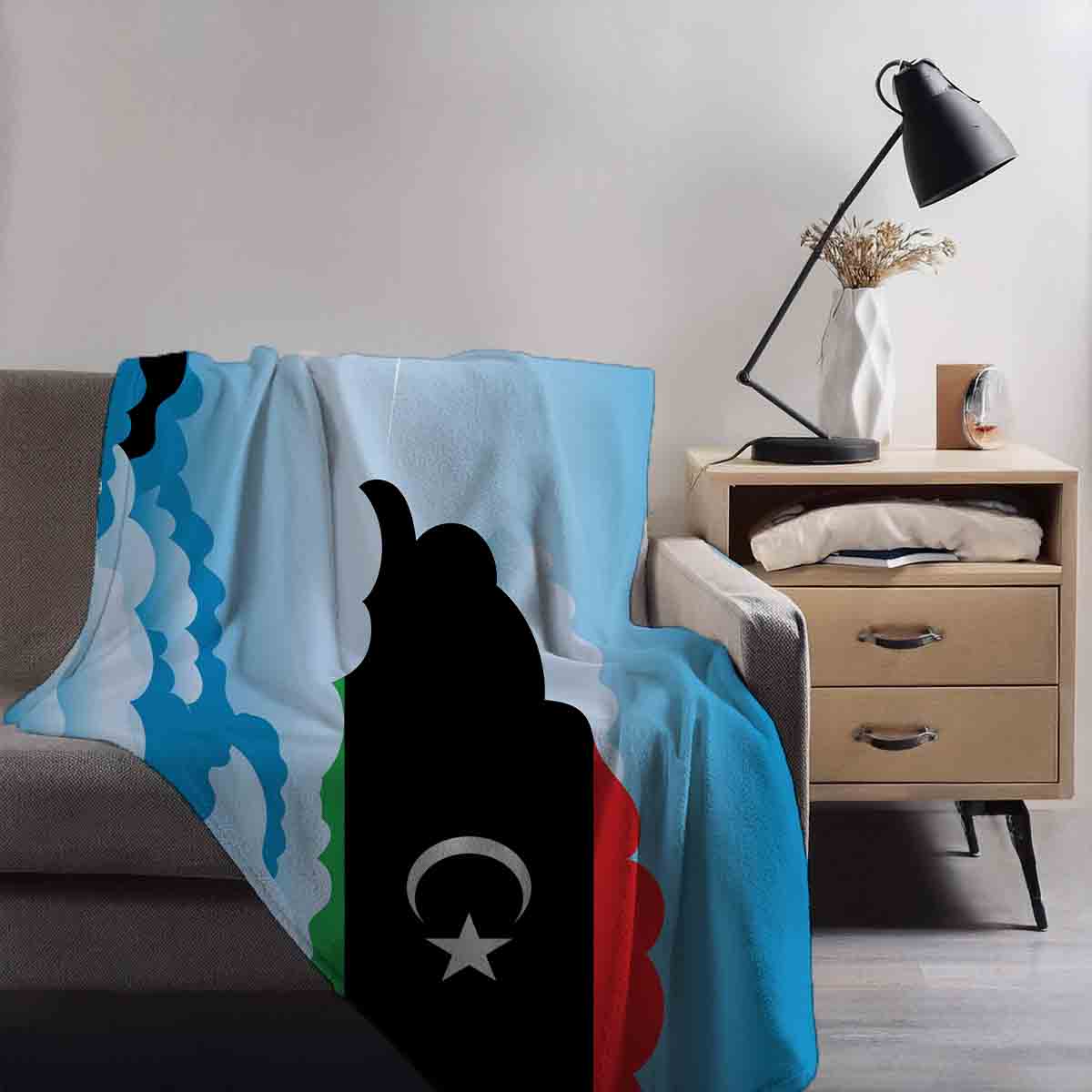 Libya Day Clouds Blanket Throw