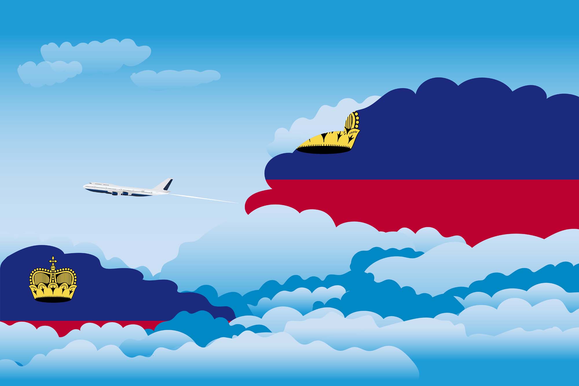 Liechtenstein Day Clouds Blanket Throw image 2
